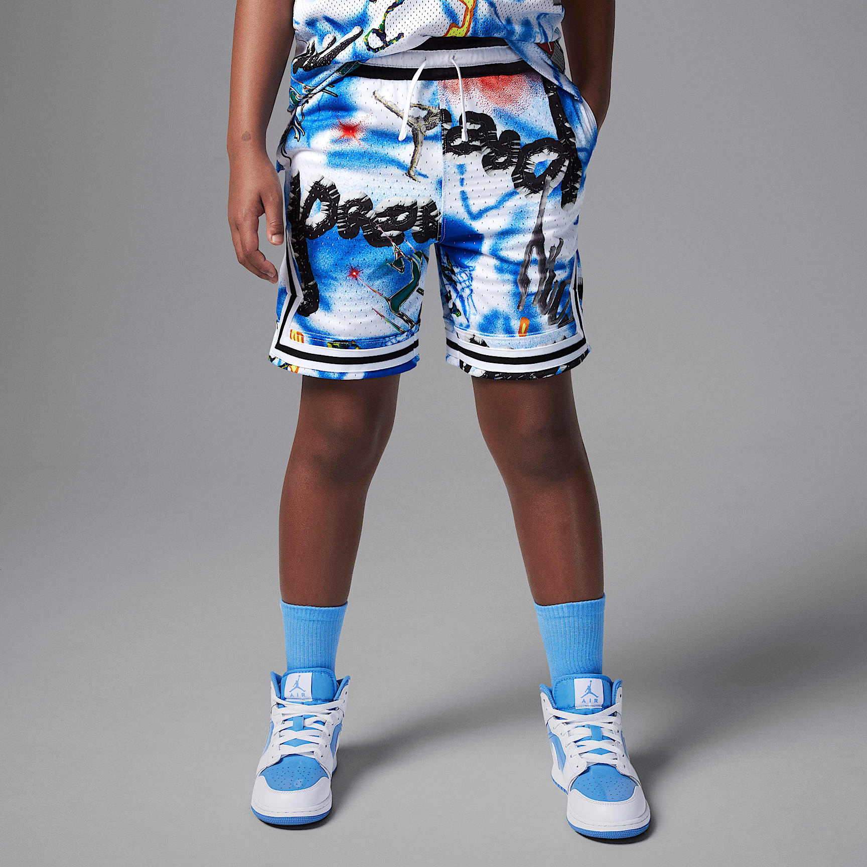Jordan Dri-FIT Big Kids' MJ Printed Sport Diamond Shorts