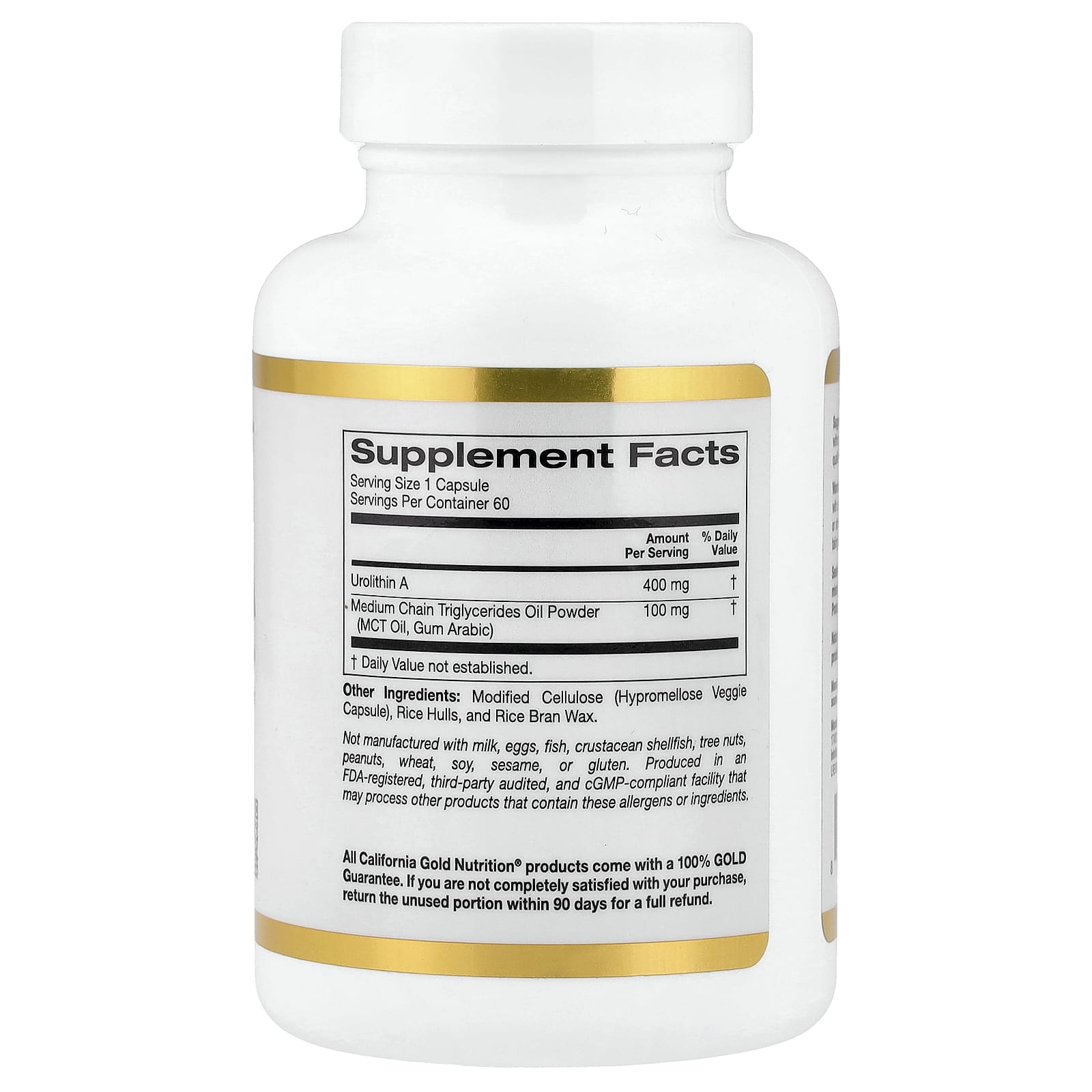 California Gold Nutrition, уролитин A с маслом MCT, 60 растительных капсул