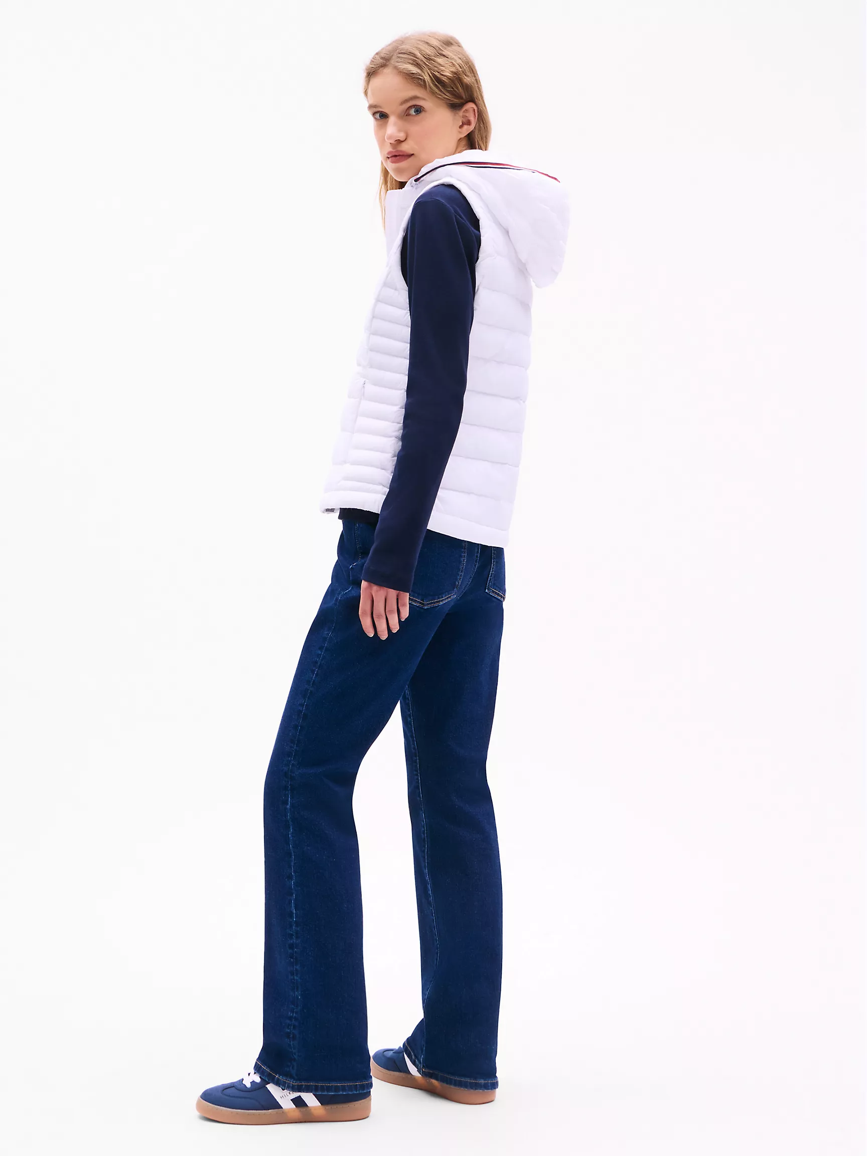 Женская куртка Tommy Hilfiger, Легкий пуховой жилет с капюшоном