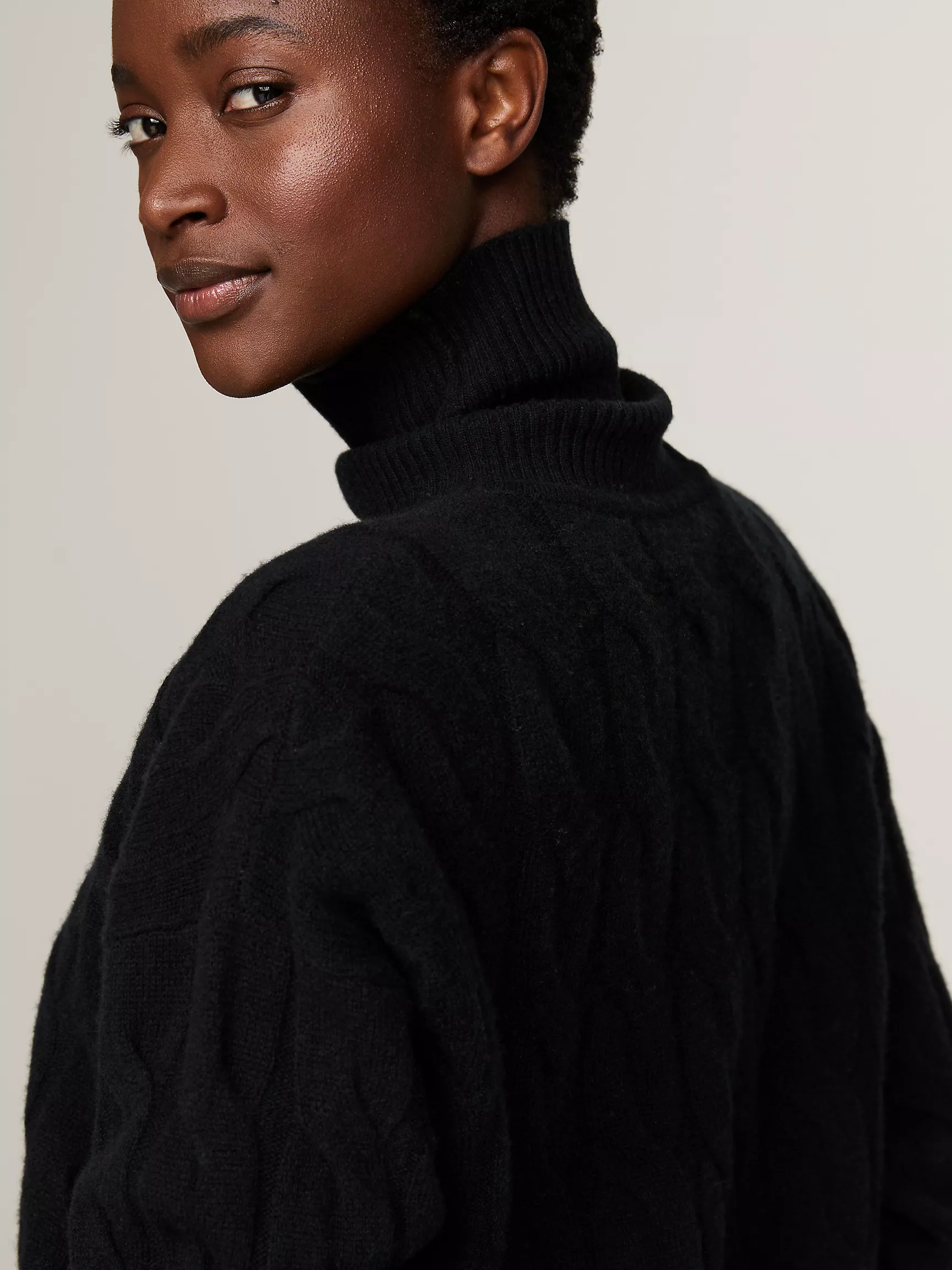 Женский свитер Tommy Hilfiger, Свободный шерстяной свитер с высоким воротником