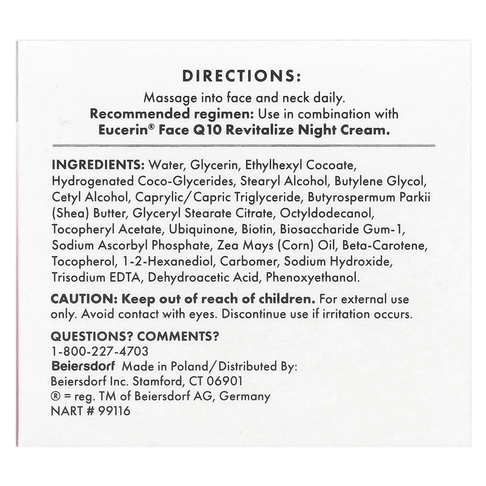 Eucerin, крем для лица против морщин с коэнзимом Q10, 48 г (1,7 унции)