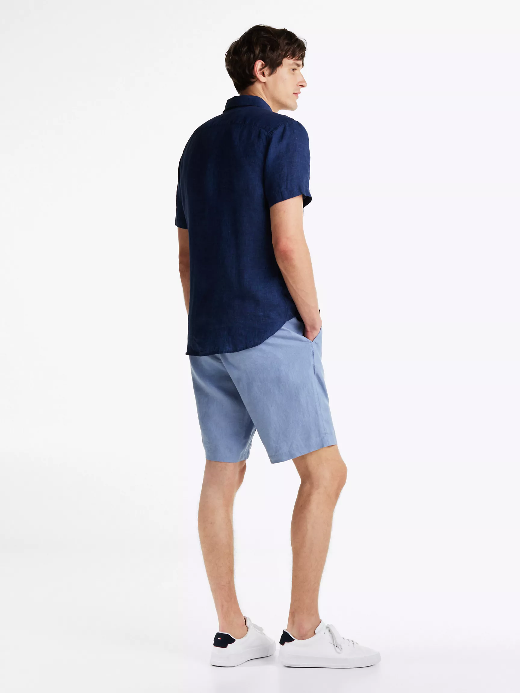 Мужская рубашка Tommy Hilfiger, Рубашка из окрашенного льна с короткими рукавами