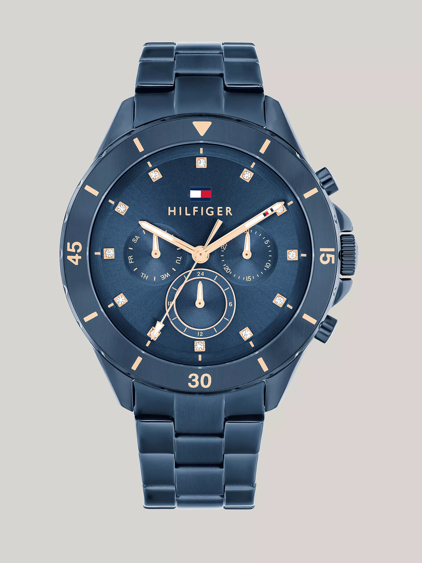 Женские часы Tommy Hilfiger, Часы 40 мм с синим циферблатом в стиле boyfriend