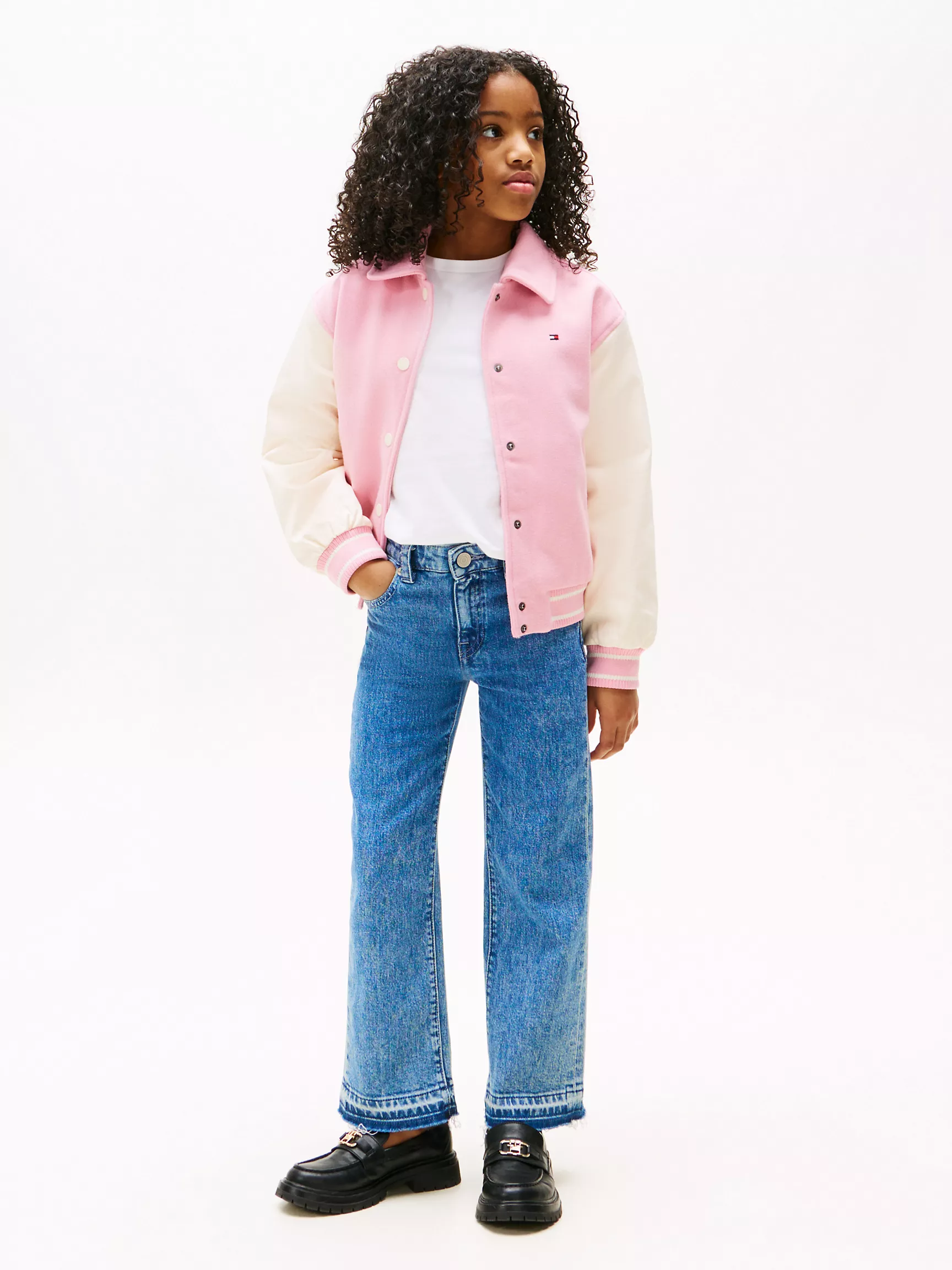 Куртка для девочки Tommy Hilfiger, Детская университетская куртка с контрастными вставками