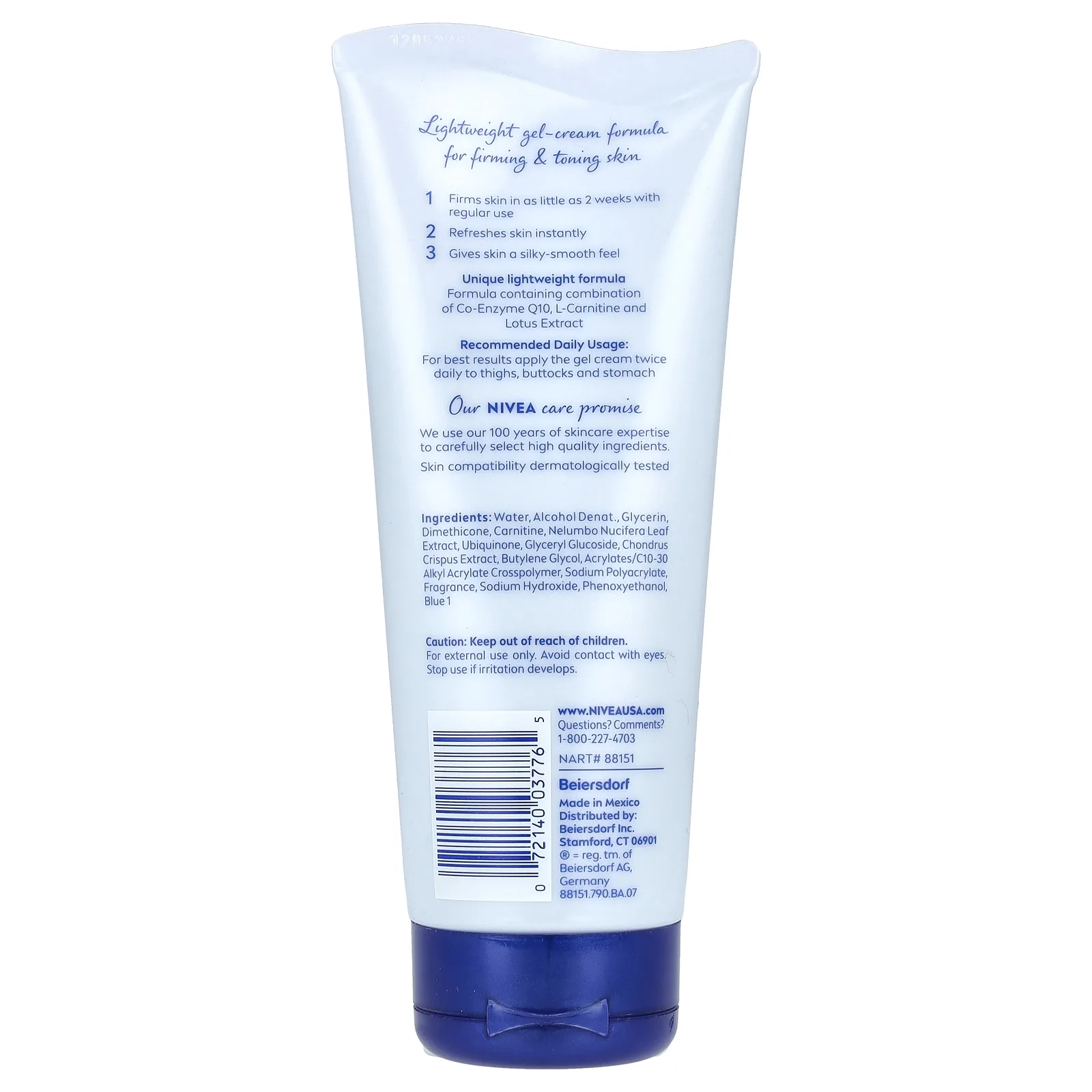 Nivea, Тонизирующий и укрепляющий гель-крем для тела, 189 г (6,7 унции)