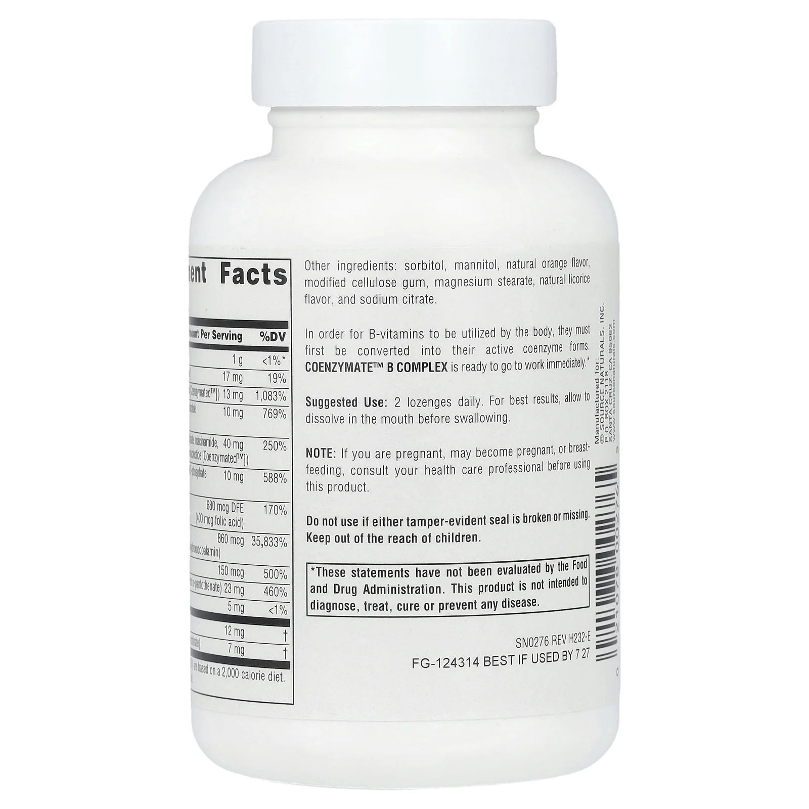 Source Naturals, Coenzymate ™ B Complex, апельсин, 120 пастилок