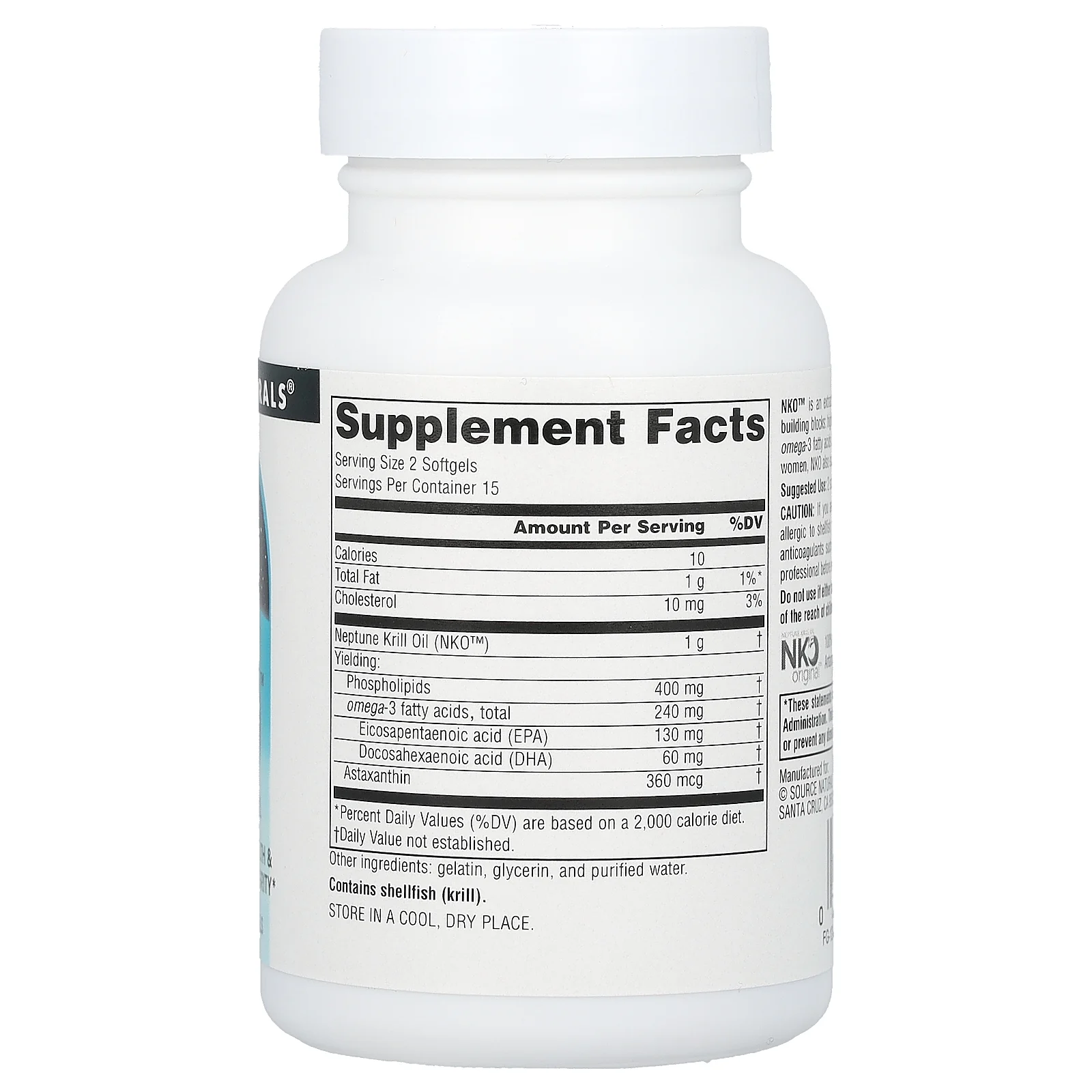 Source Naturals, NKO (нептуновое масло криля), 500 мг, 30 капсул