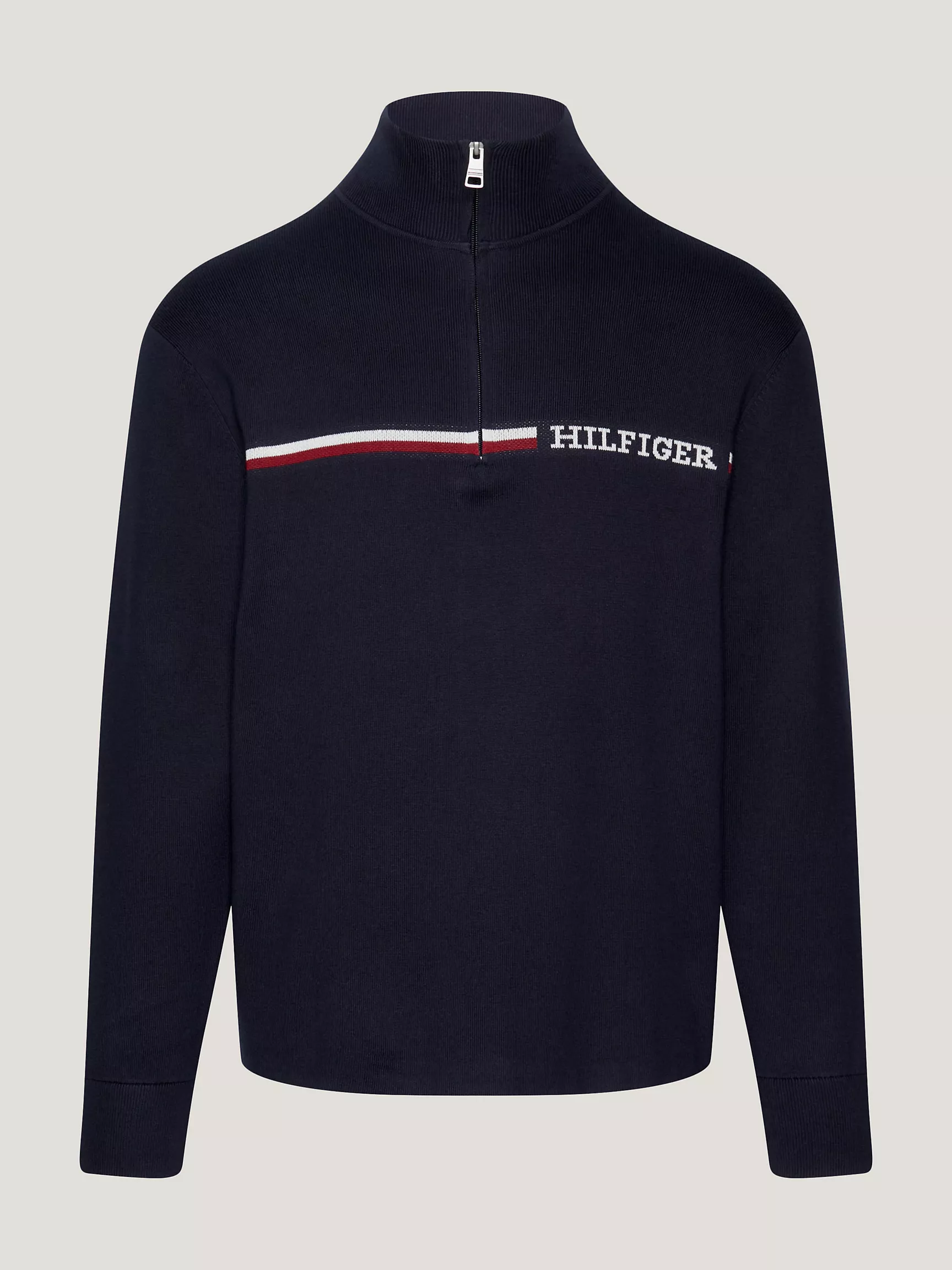 Мужской свитер Tommy Hilfiger, Свитер с молнией на четверть длины и полосками Monotype