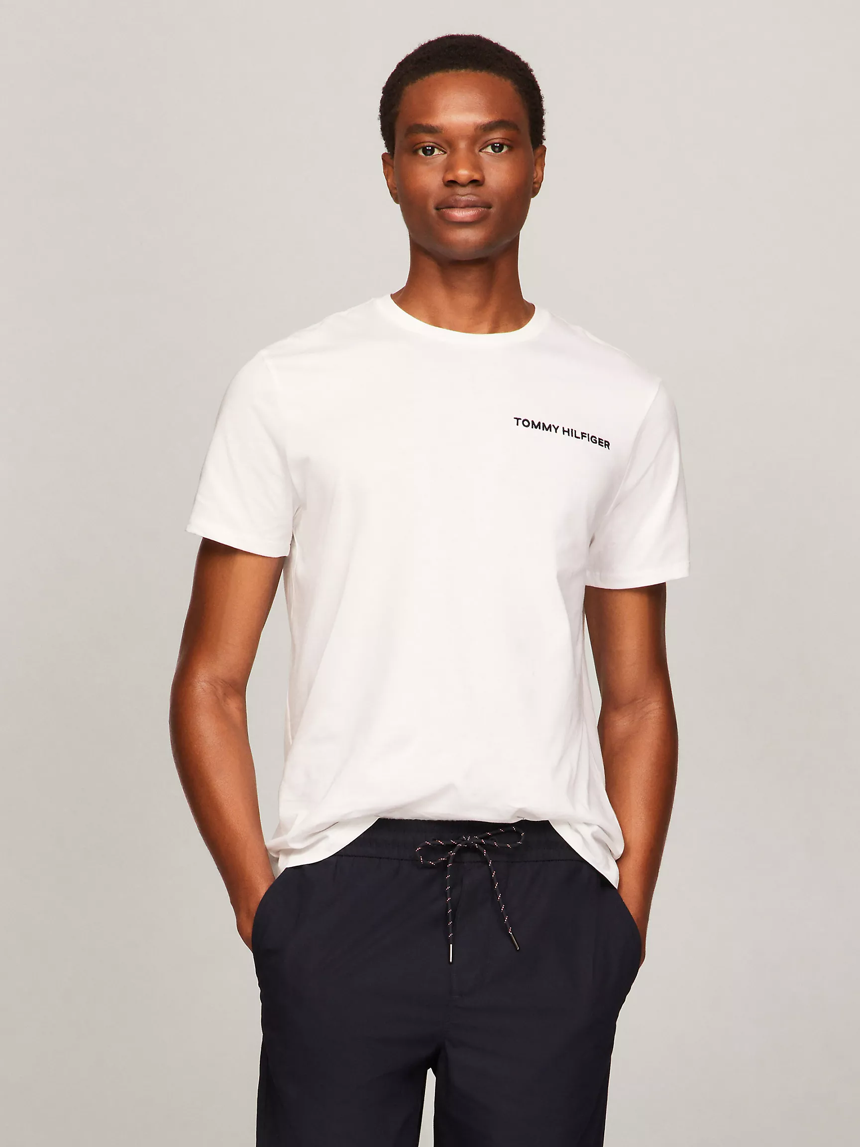 Мужская футболка Tommy Hilfiger, Футболка с вышитым логотипом Hilfiger Icon