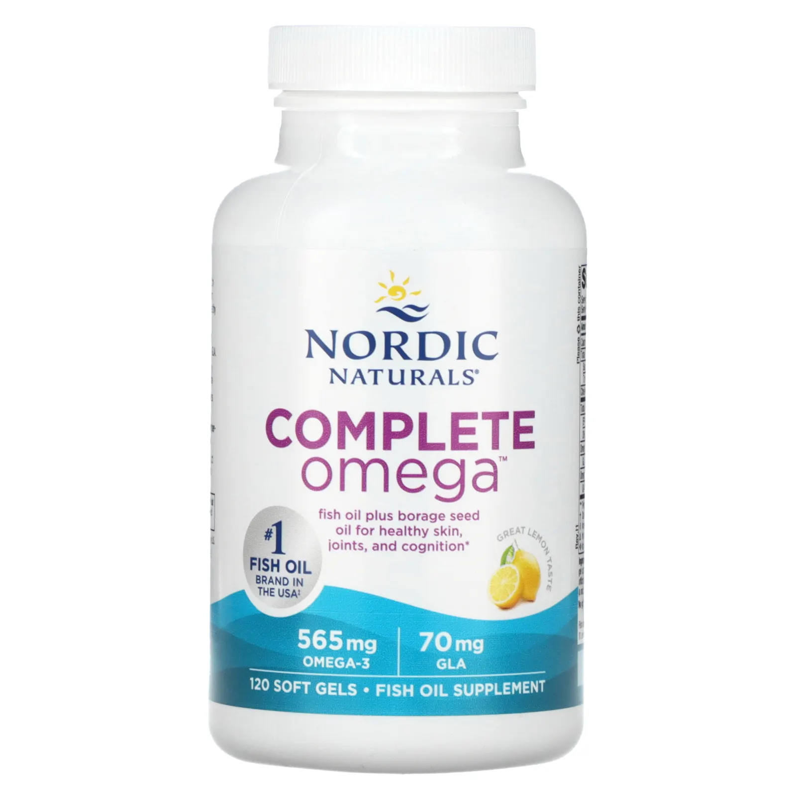 Nordic Naturals, Complete Omega, со вкусом лимона, 120 капсул
