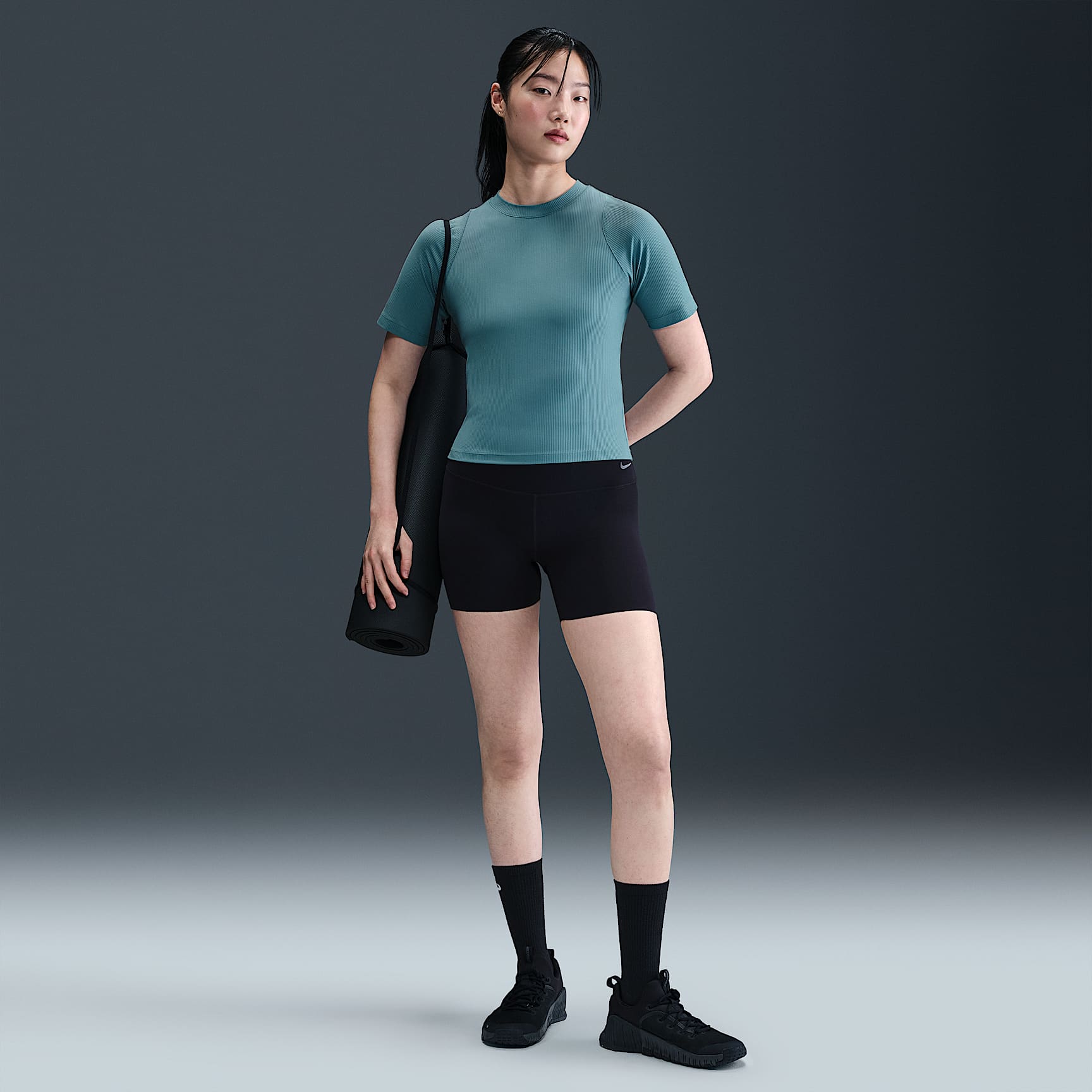 Nike Zenvy Rib Women's Dri-FIT Short-Sleeve Top