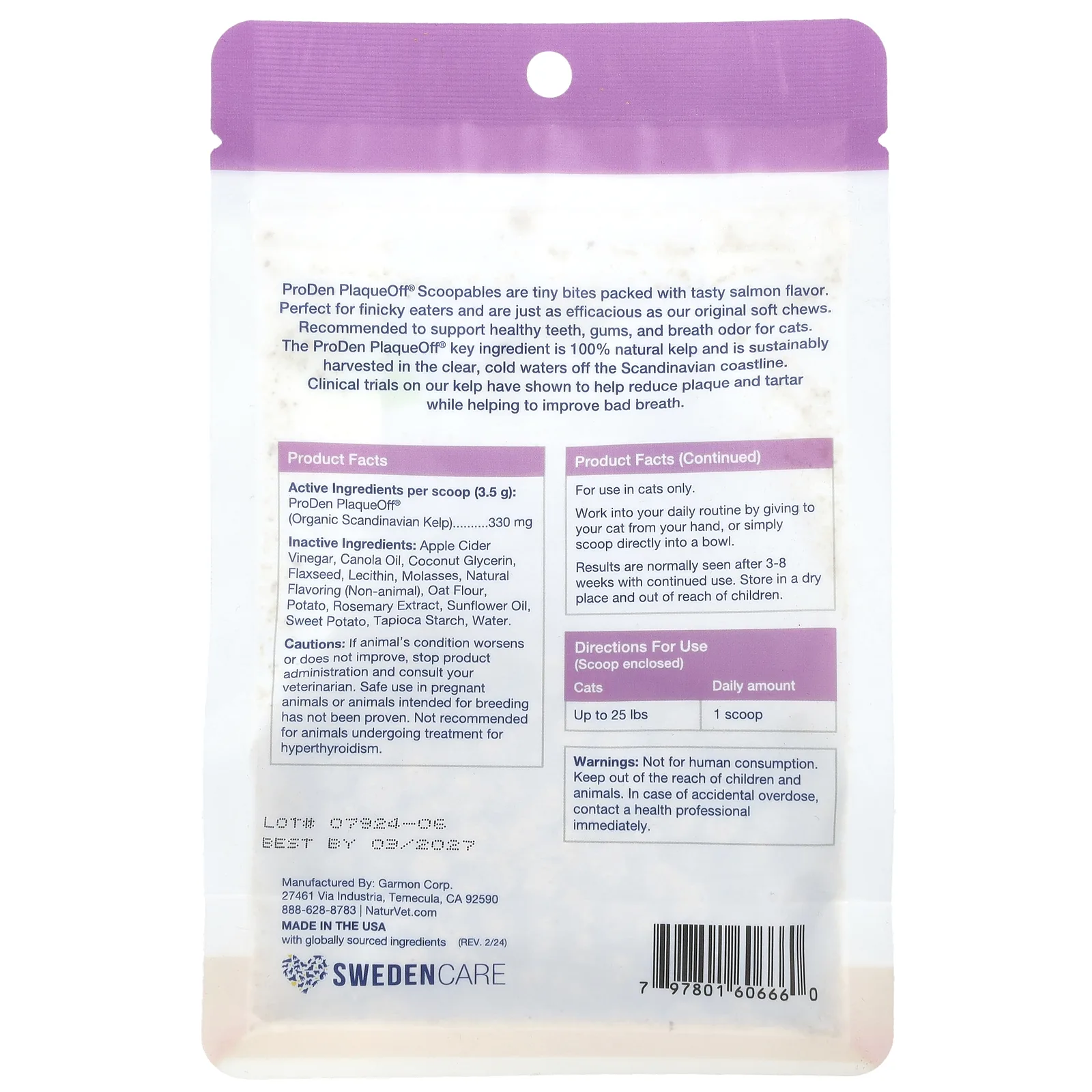 NaturVet, ProDen PlaqueOff® Scoopables, For Cats, Salmon, 5.5 oz (157.5 g)