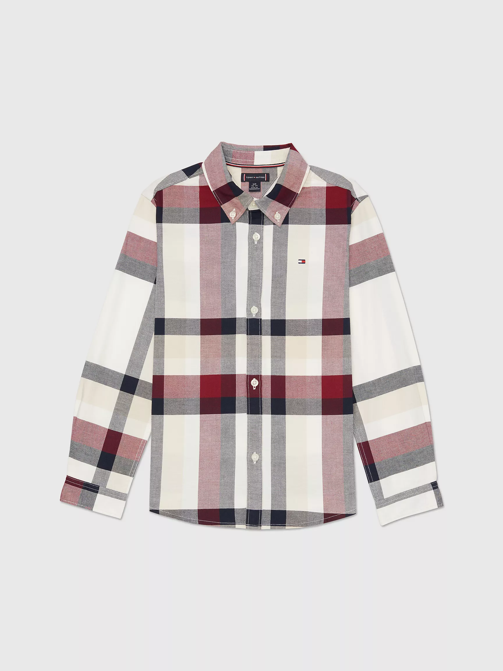 Рубашка для мальчика Tommy Hilfiger, Детская клетчатая рубашка с длинным рукавом и эластичностью