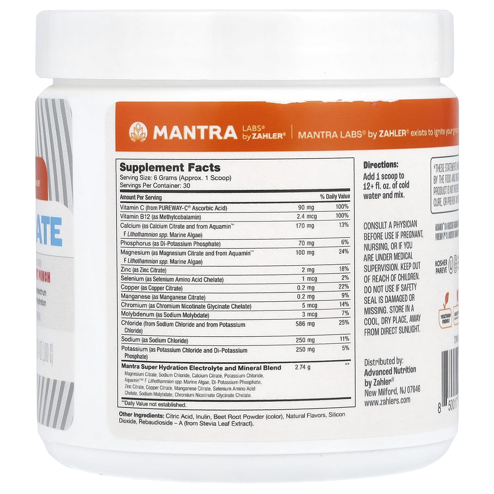 Zahler, Hydrate, фруктовый пунш, 180 г (6,4 унции)