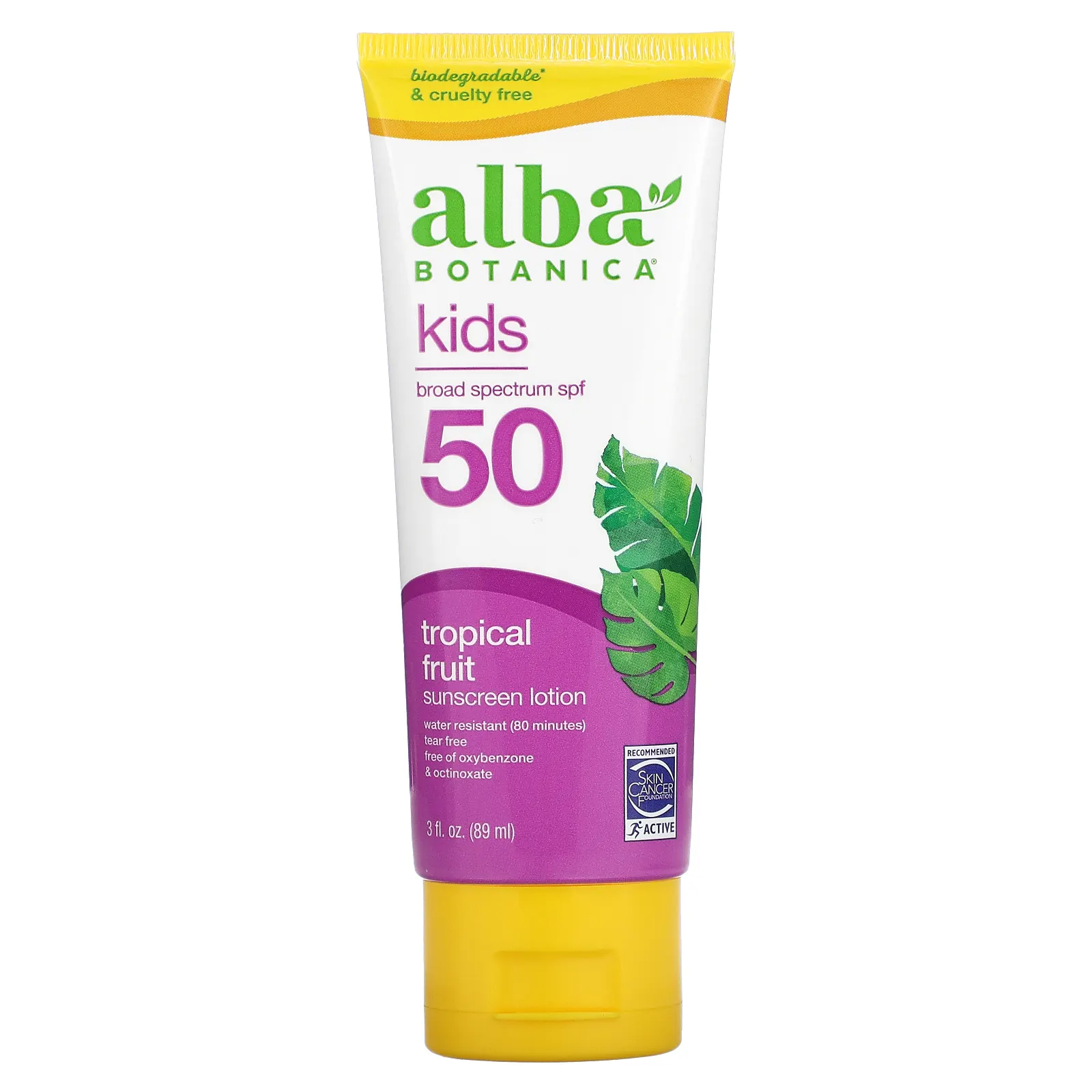 Alba Botanica, Детский солнцезащитный крем, тропические фрукты, SPF 45, 4 унции (113 г)