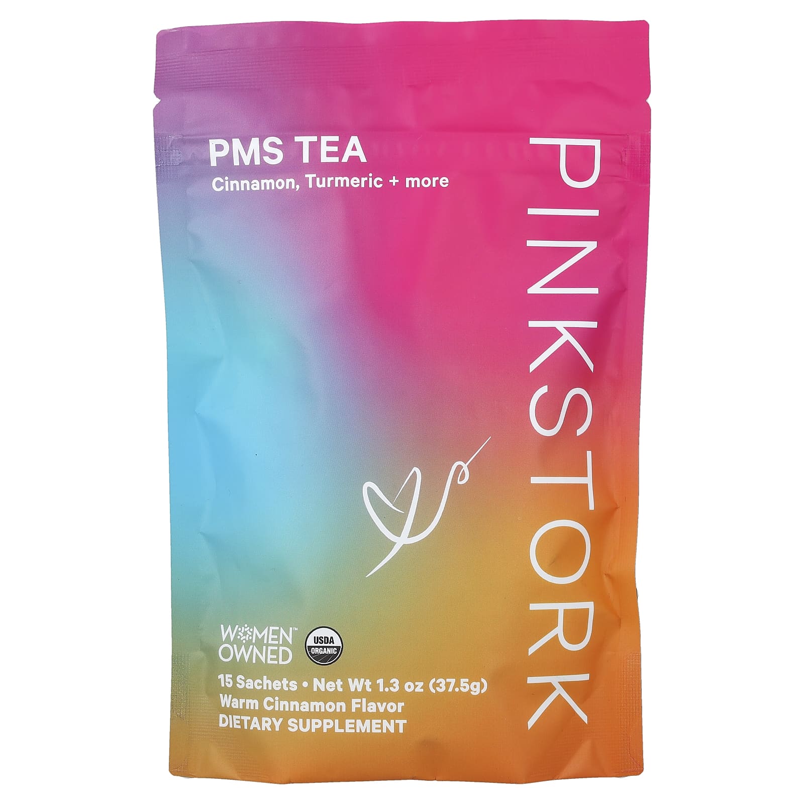 Pink Stork, чай PMS, согревающий с корицей, 15 пакетиков, 37,5 г (1,3 унции)