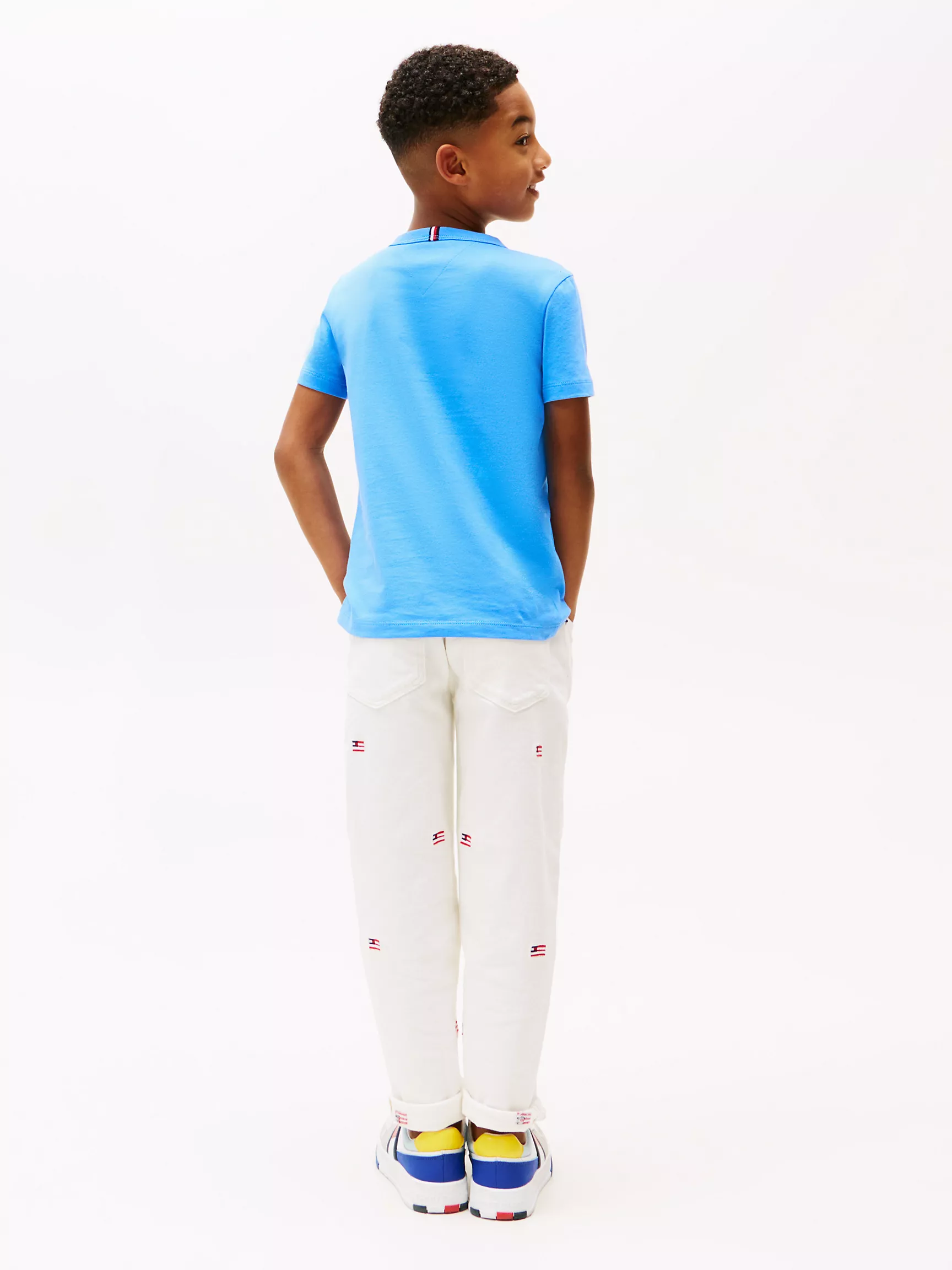 Футболка Tommy Hilfiger для мальчиков, Детская футболка с вышитыми логотипами флага