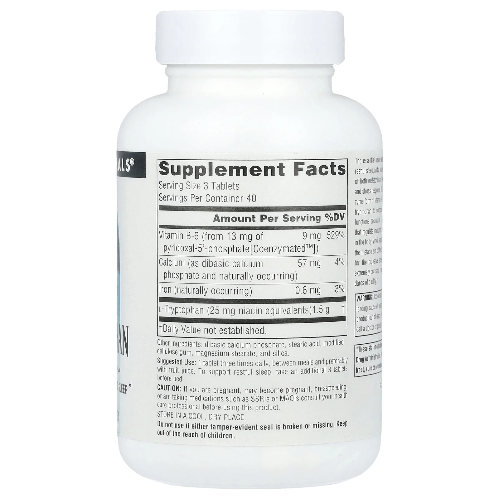 Source Naturals, L-триптофан с коэнзимом B-6, 120 таблеток