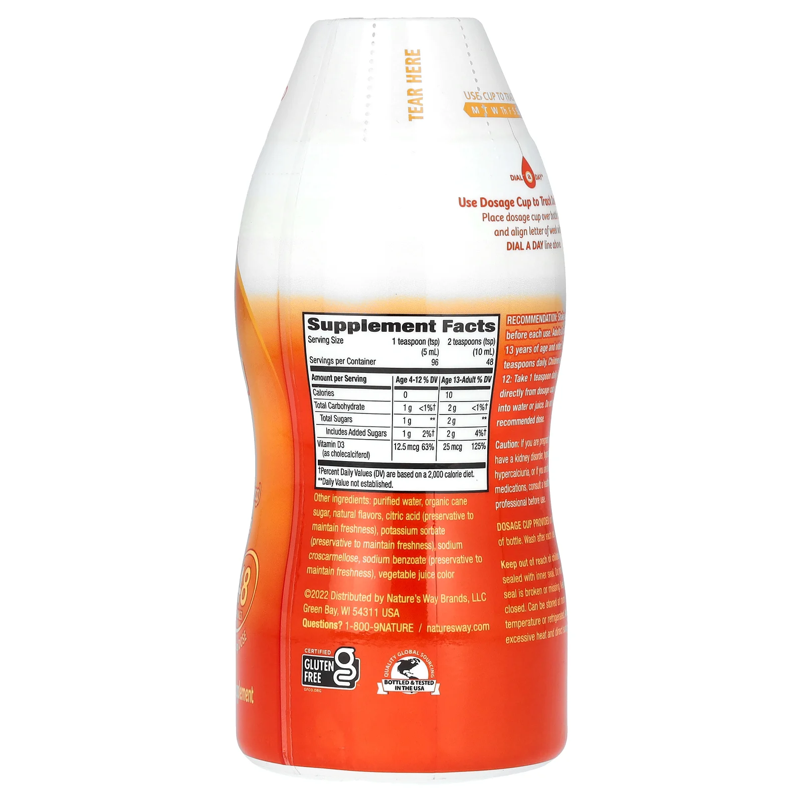 Nature's Way, витамин D3, ягоды, 25 мкг (1000 МЕ), 480 мл (16 жидк. унций)