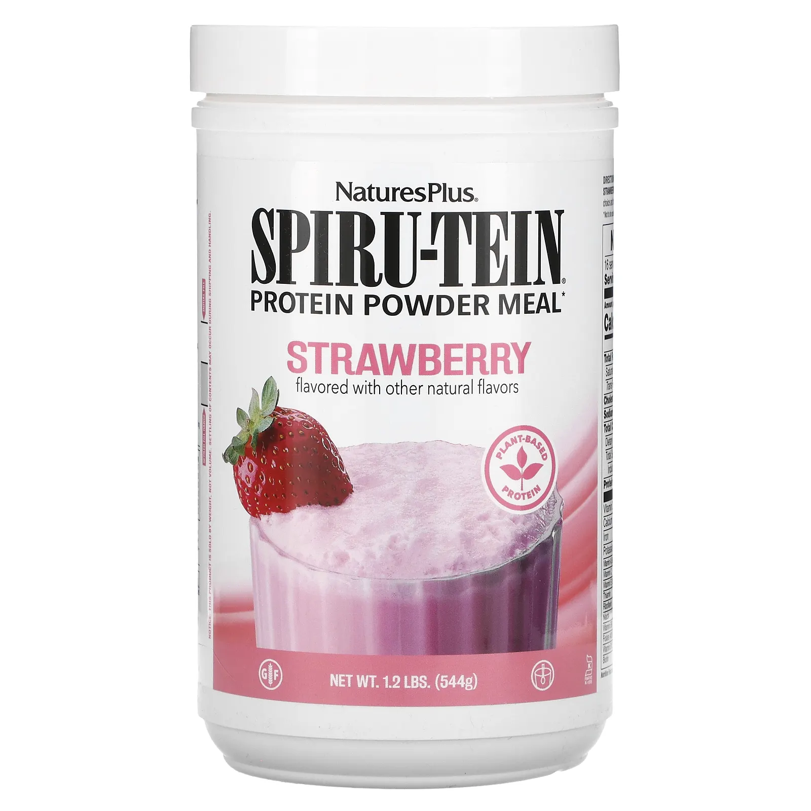 NaturesPlus, Spiru-Tein, протеиновый порошок, со вкусом клубники, 544 г (1,2 фунта)