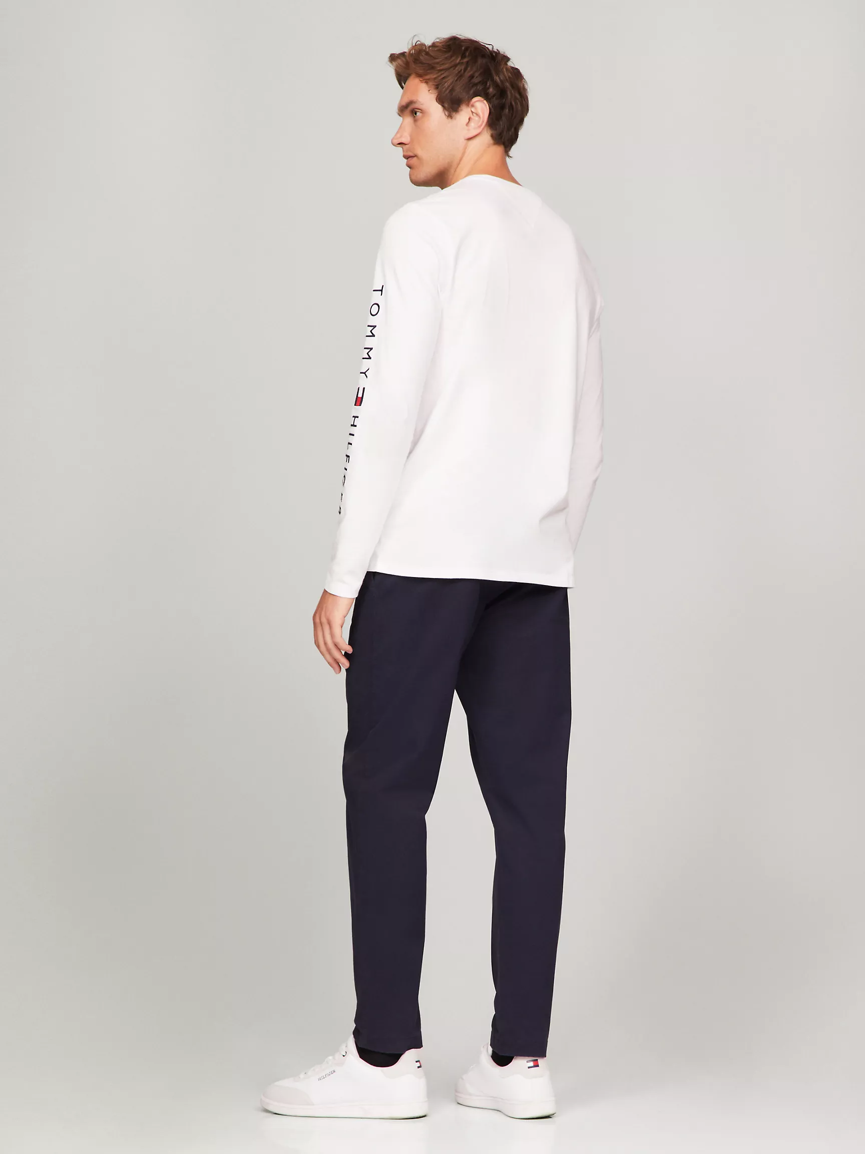 Мужская футболка Tommy Hilfiger, Футболка с длинным рукавом и логотипом Tommy