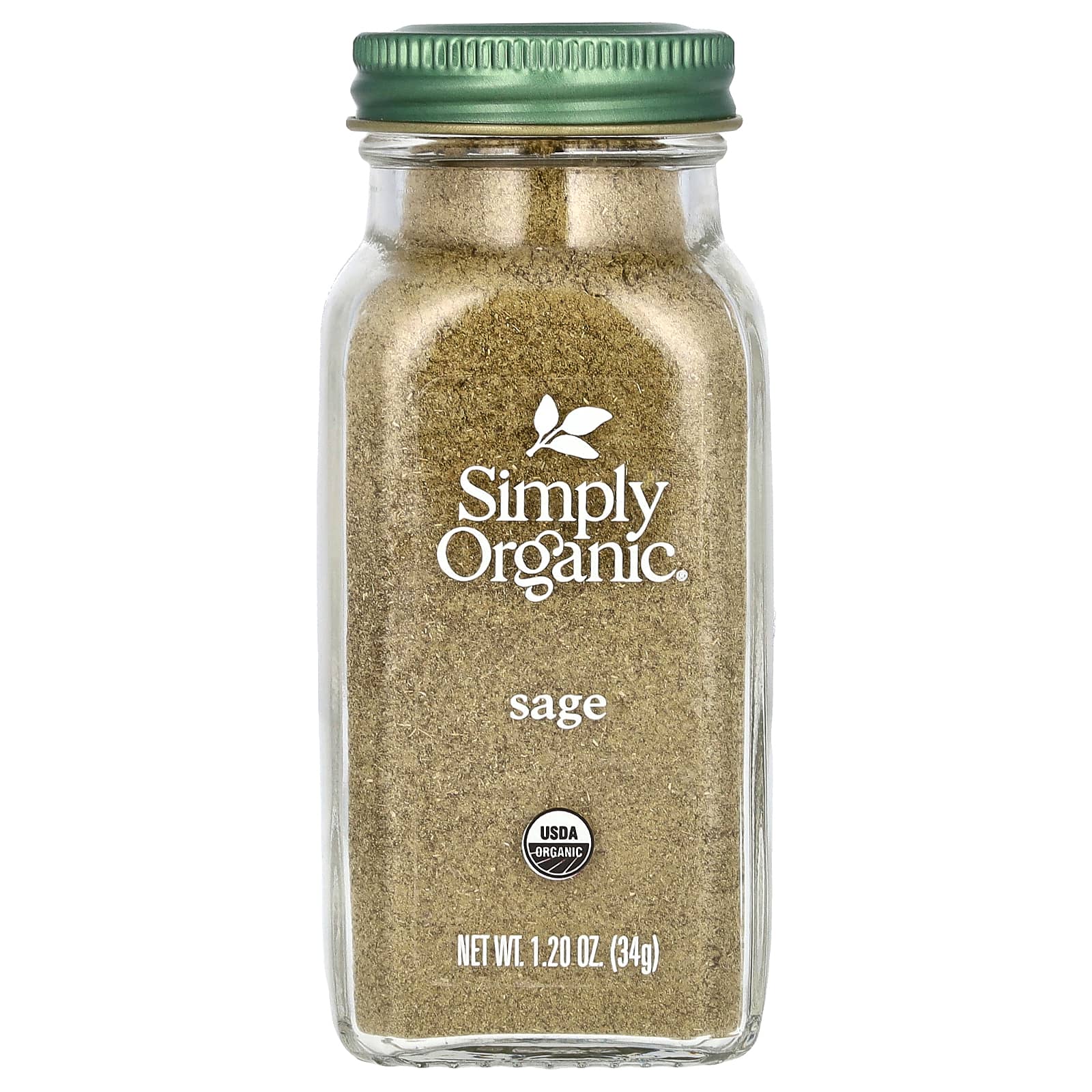 Simply Organic, шалфей, 34 г (1,2 унции)