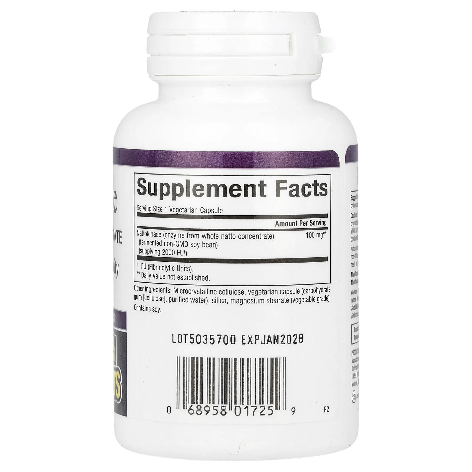 Natural Factors, Наттокиназа, 100 мг, 60 вегетарианских капсул