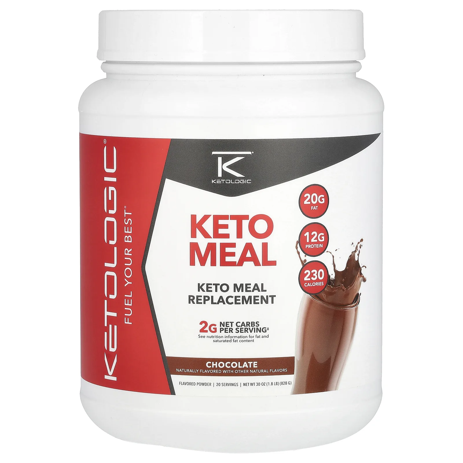 KetoLogic, KetoMeal, заменитель еды, шоколад, 714 г (25,2 унции)
