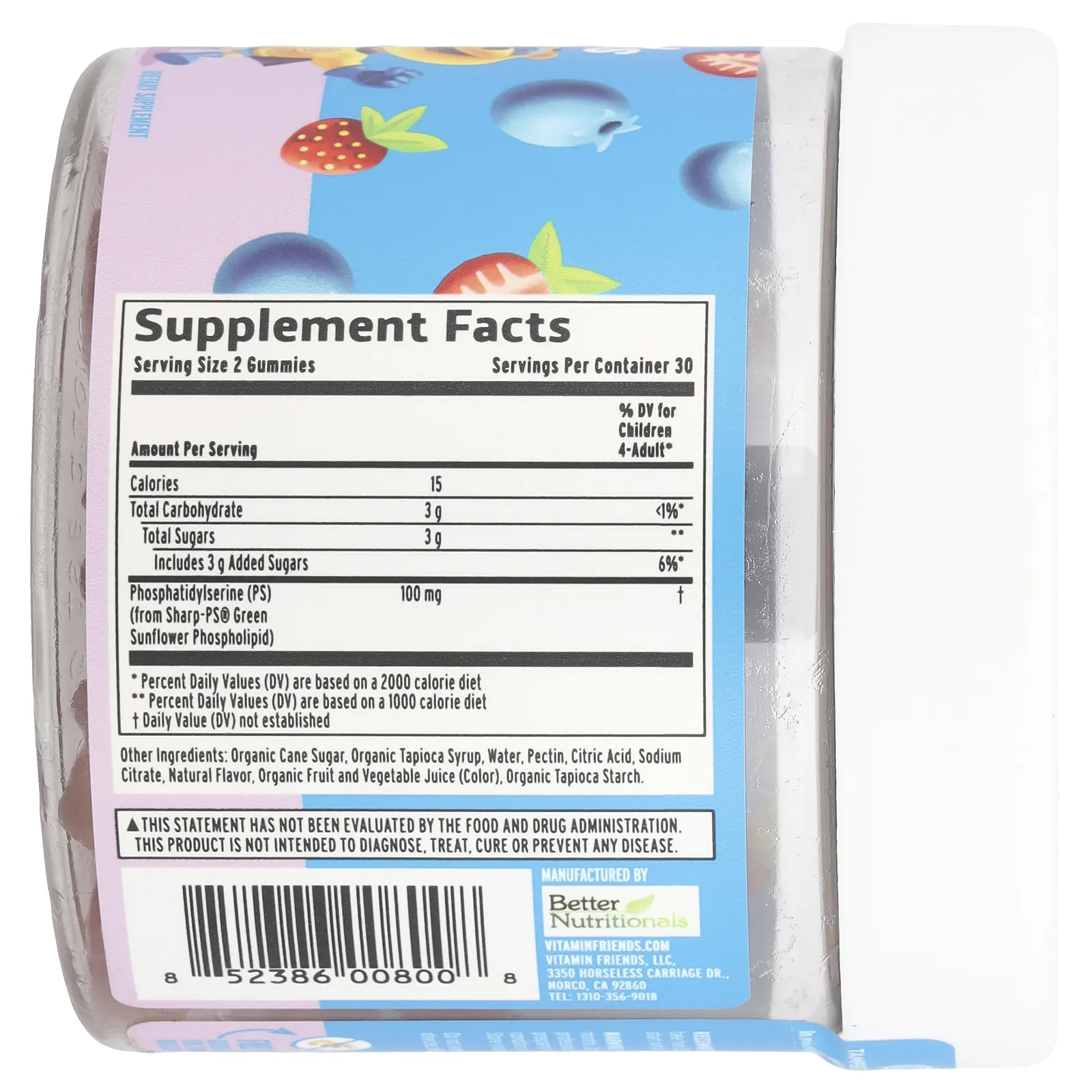 Vitamin Friends, Focus, веганские жевательные мармеладки, ягоды, 60 пектиновых таблеток