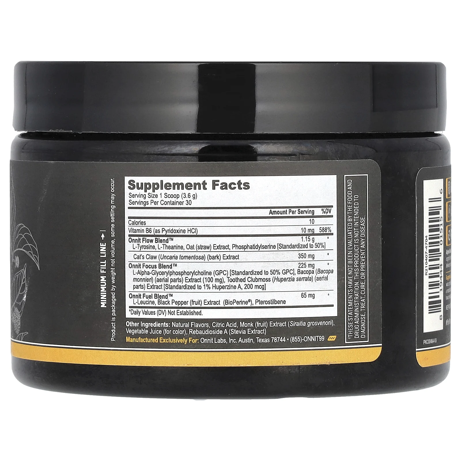 Onnit, Alpha Brain Instant, для памяти и концентрации внимания, персик, 108 г (3,8 унции)