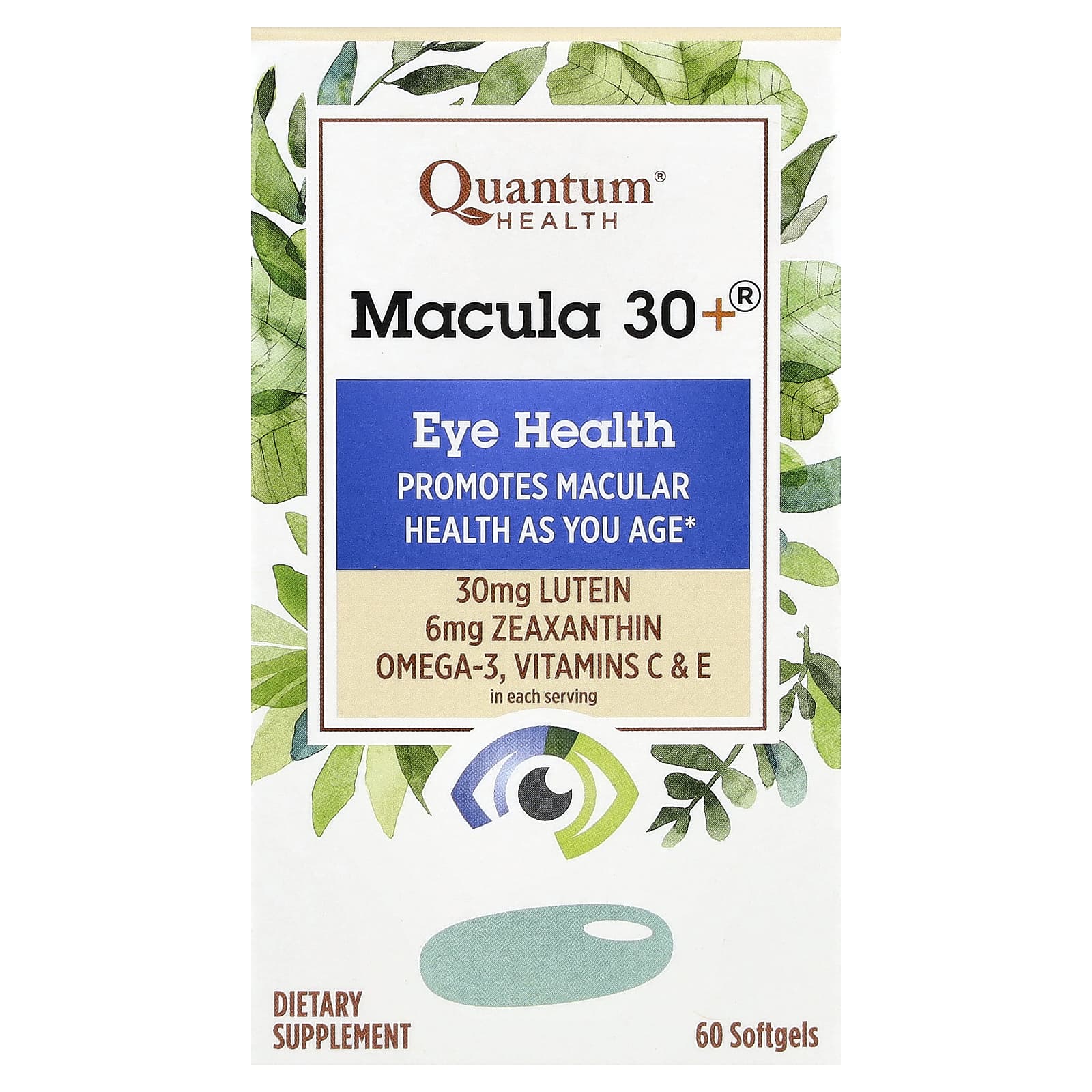 Quantum Health, Macula 30+®, добавка для здоровья глаз, 60 капсул