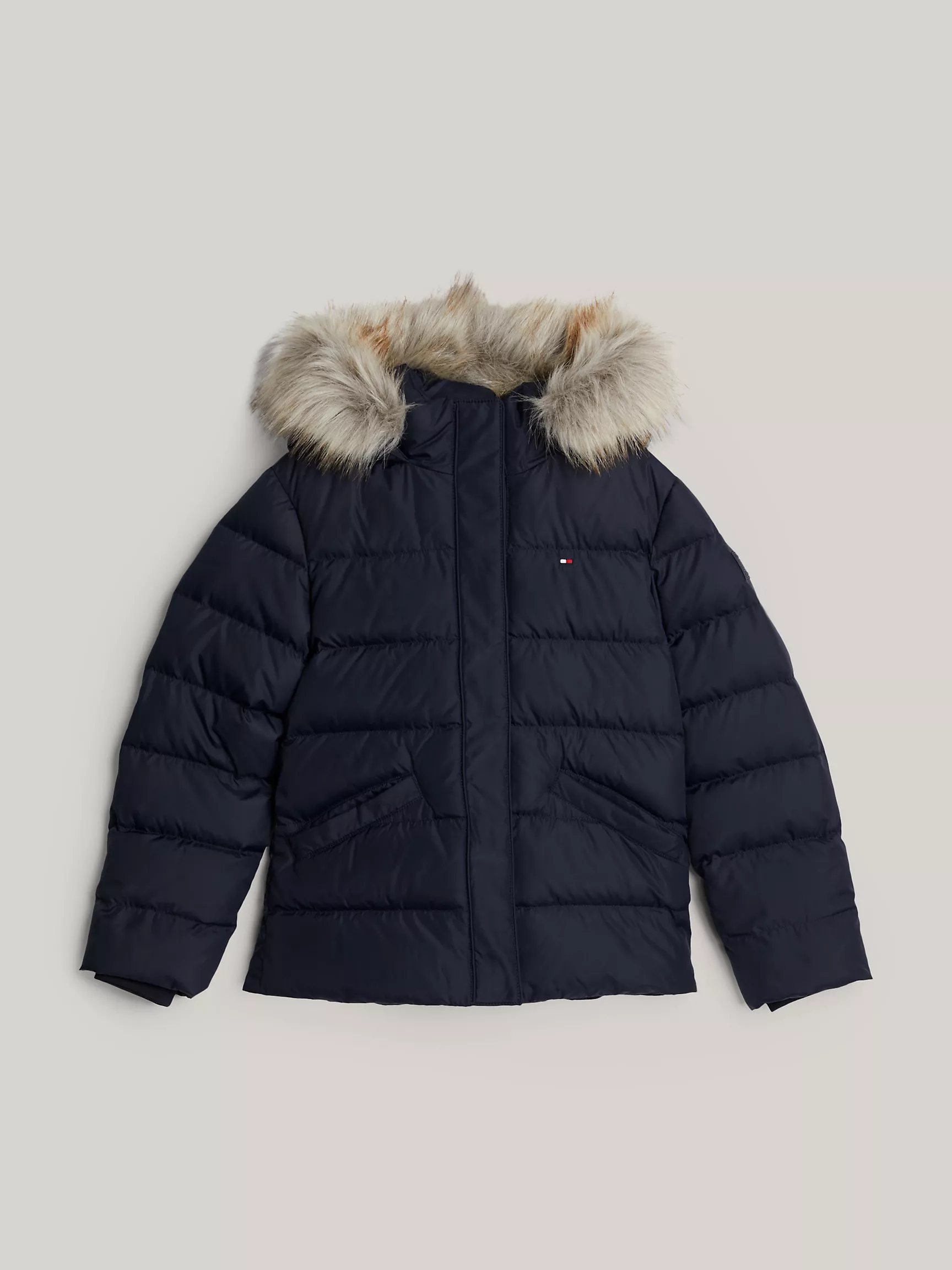 Куртка для девочки Tommy Hilfiger, Детская пуховая куртка с капюшоном