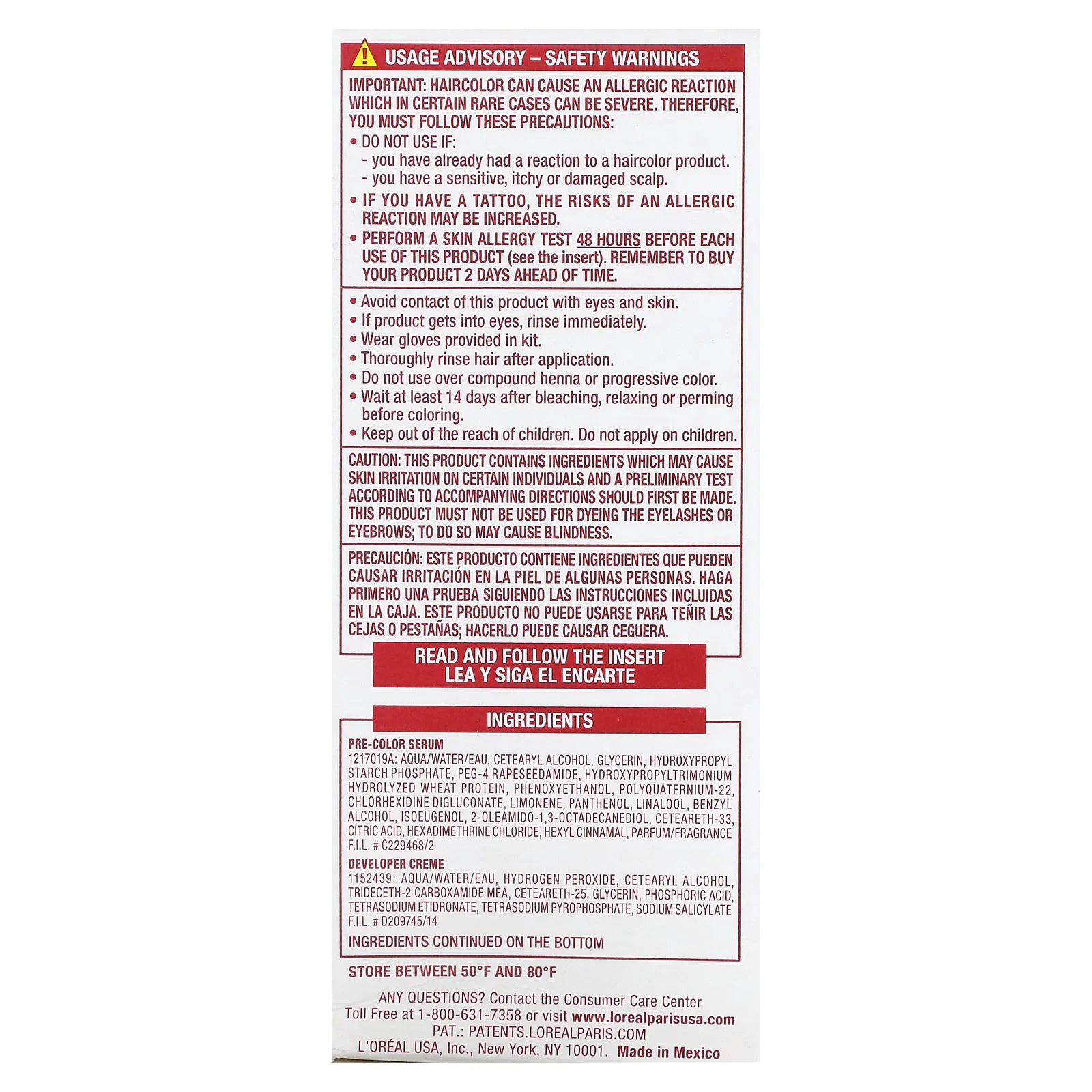 L'Oréal, Excellence Creme, тройная защита, оттенок 8, средний блонд, 1 применение