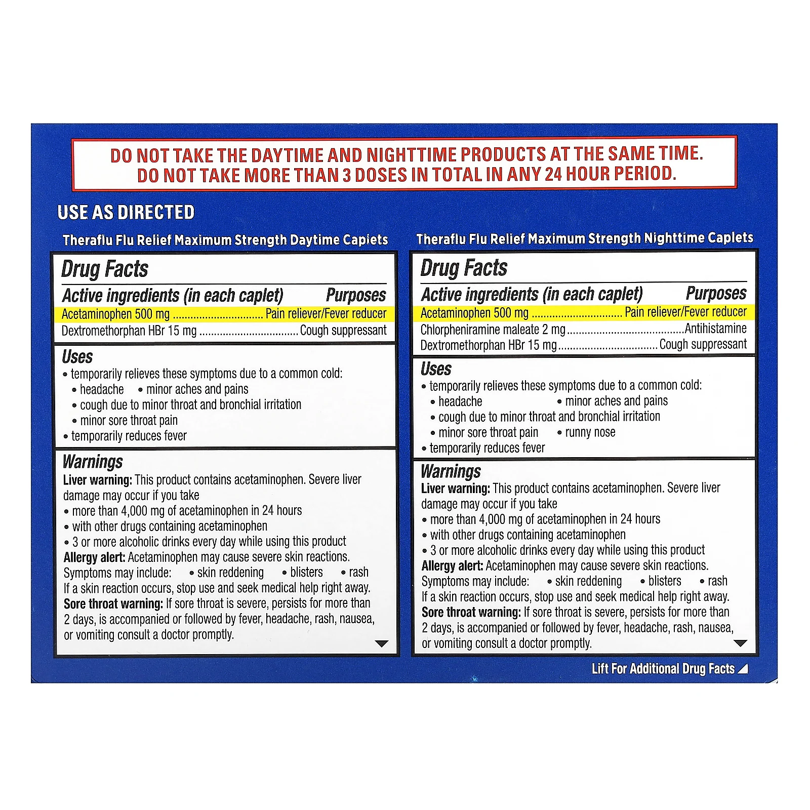 Theraflu, Flu Relief Max Strength, дневное и ночное действие, 40 капсул