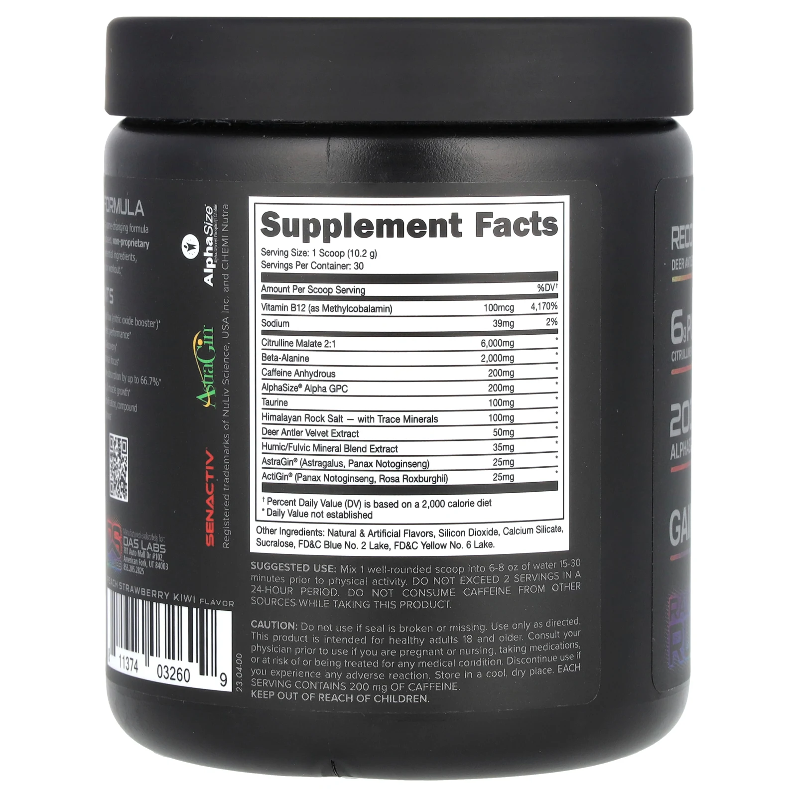 Bucked Up, черный, предтренировочный комплекс, радуга, 306 г (10,8 унции)