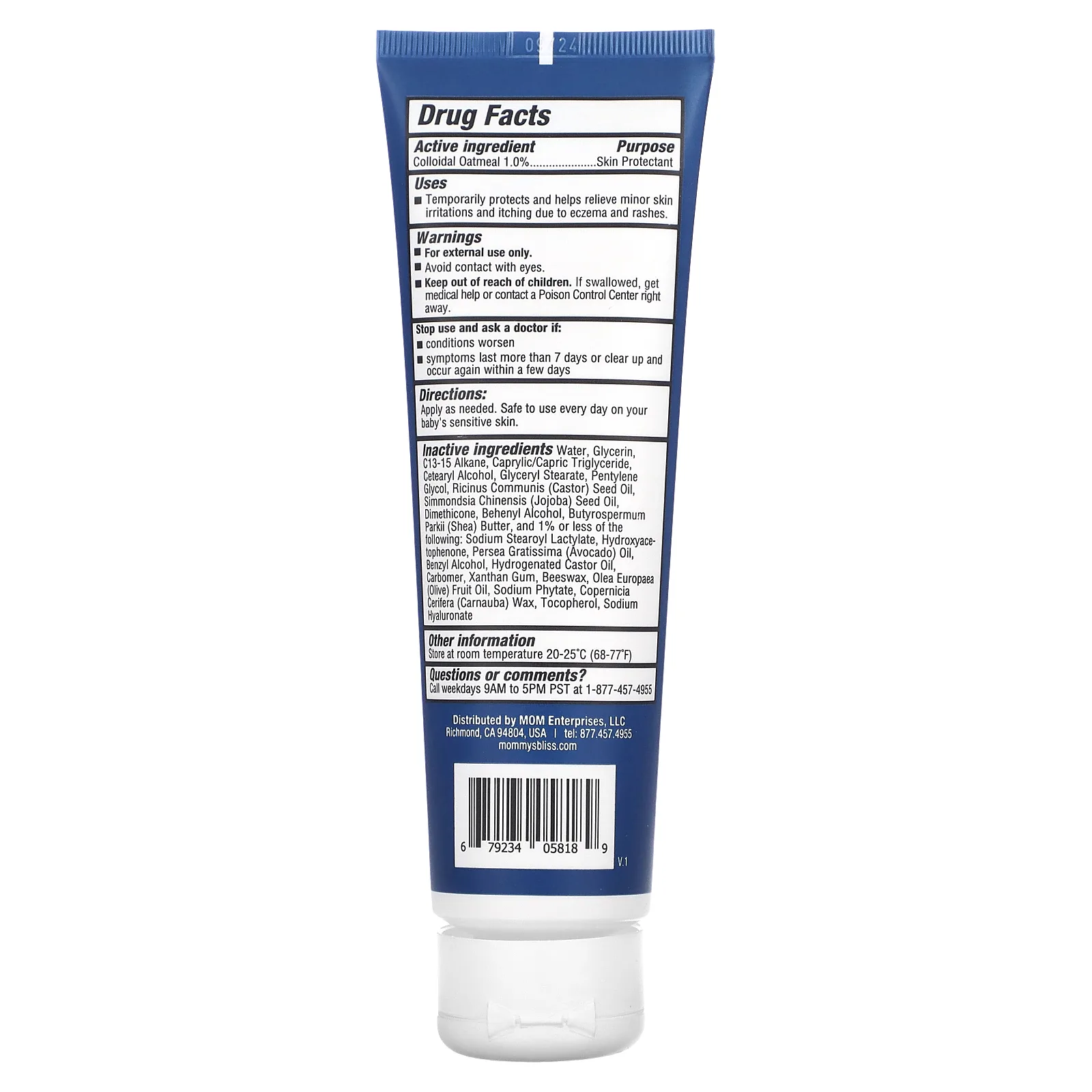 Mommy's Bliss, Baby Eczema Ease, ежедневное увлажняющее средство, 141 г (5 унций)