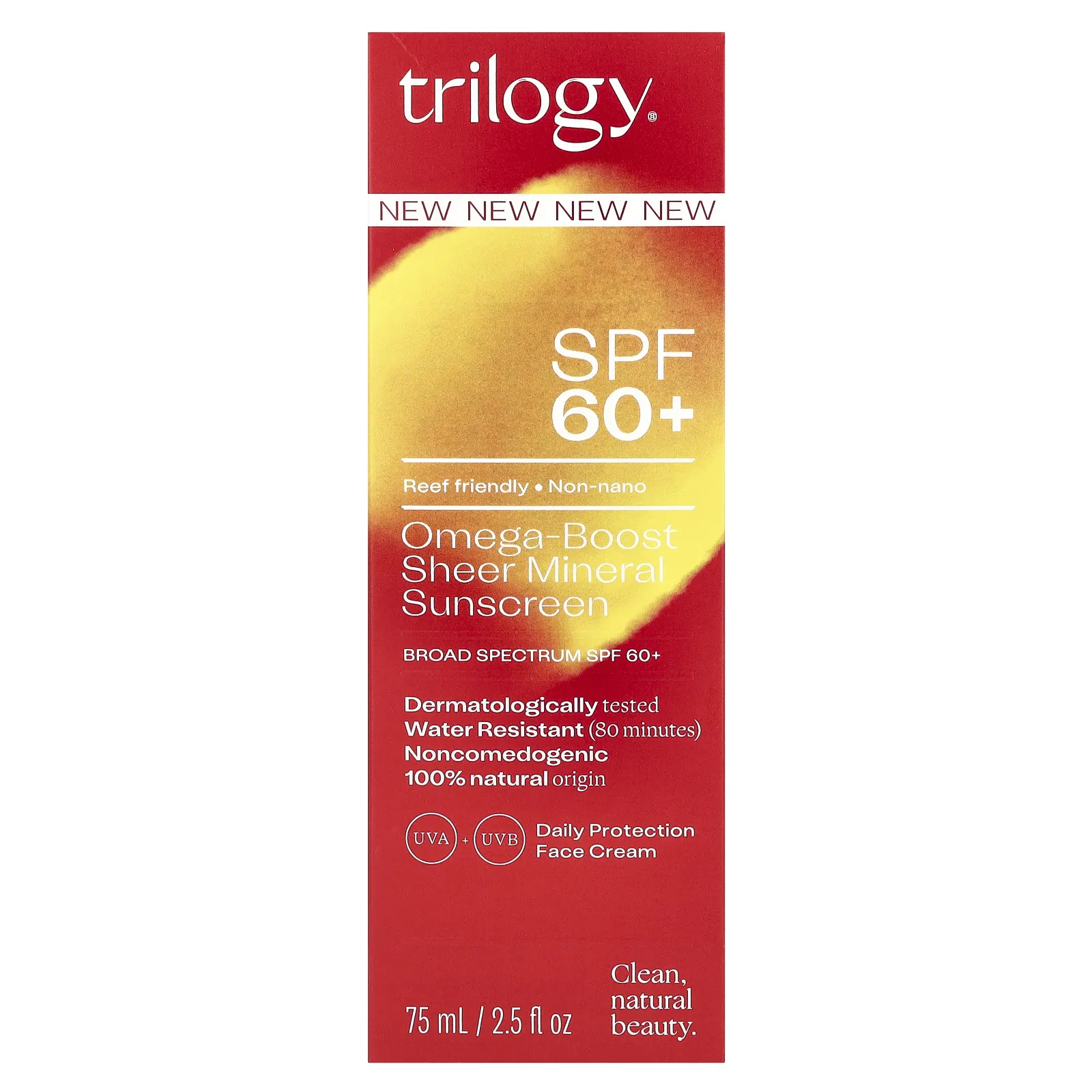Trilogy, Omega-Boost, солнцезащитное средство с минералами, SPF 60+, 75 мл (2,5 жидк. унции)