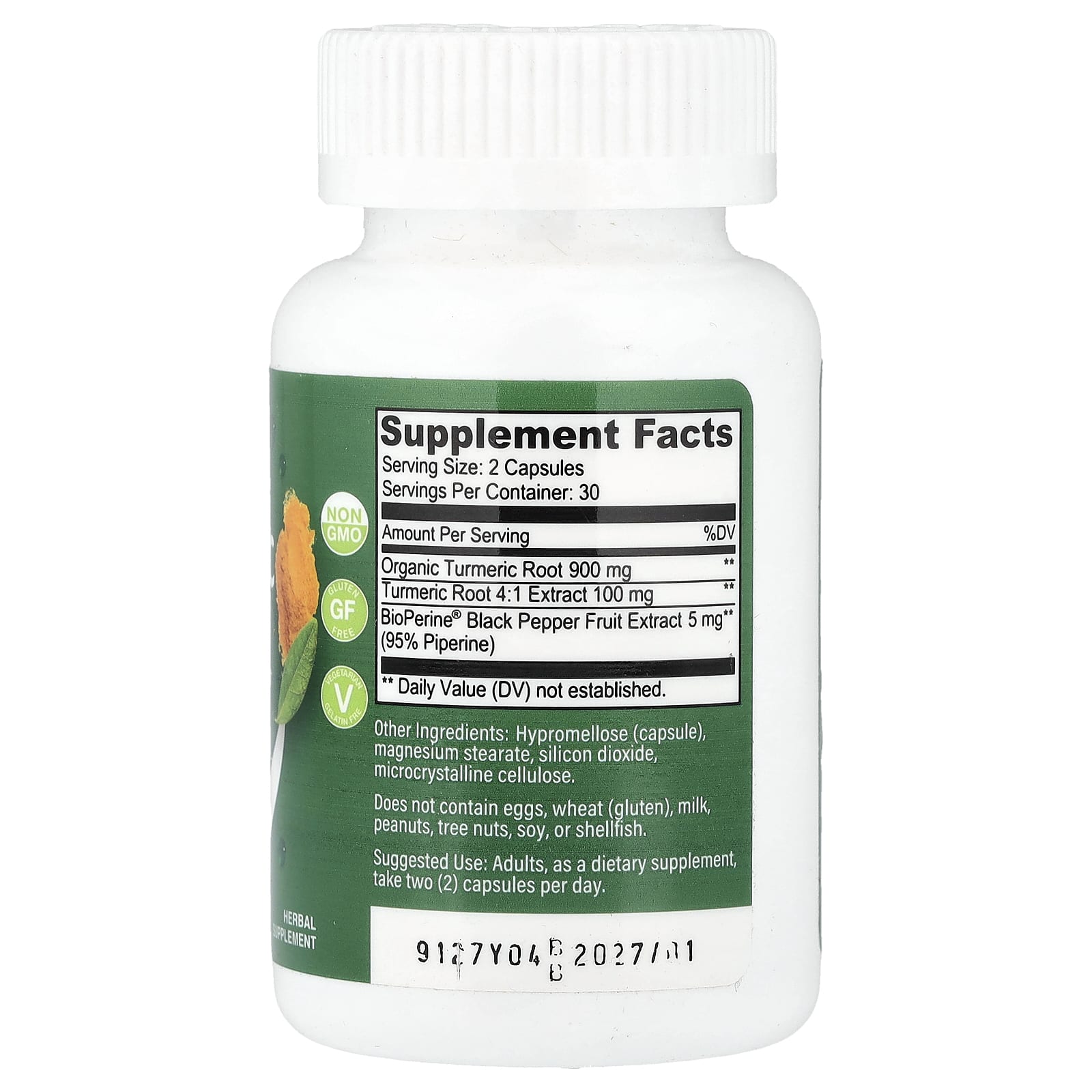 YumVs, куркума с BioPerine®, 60 капсул