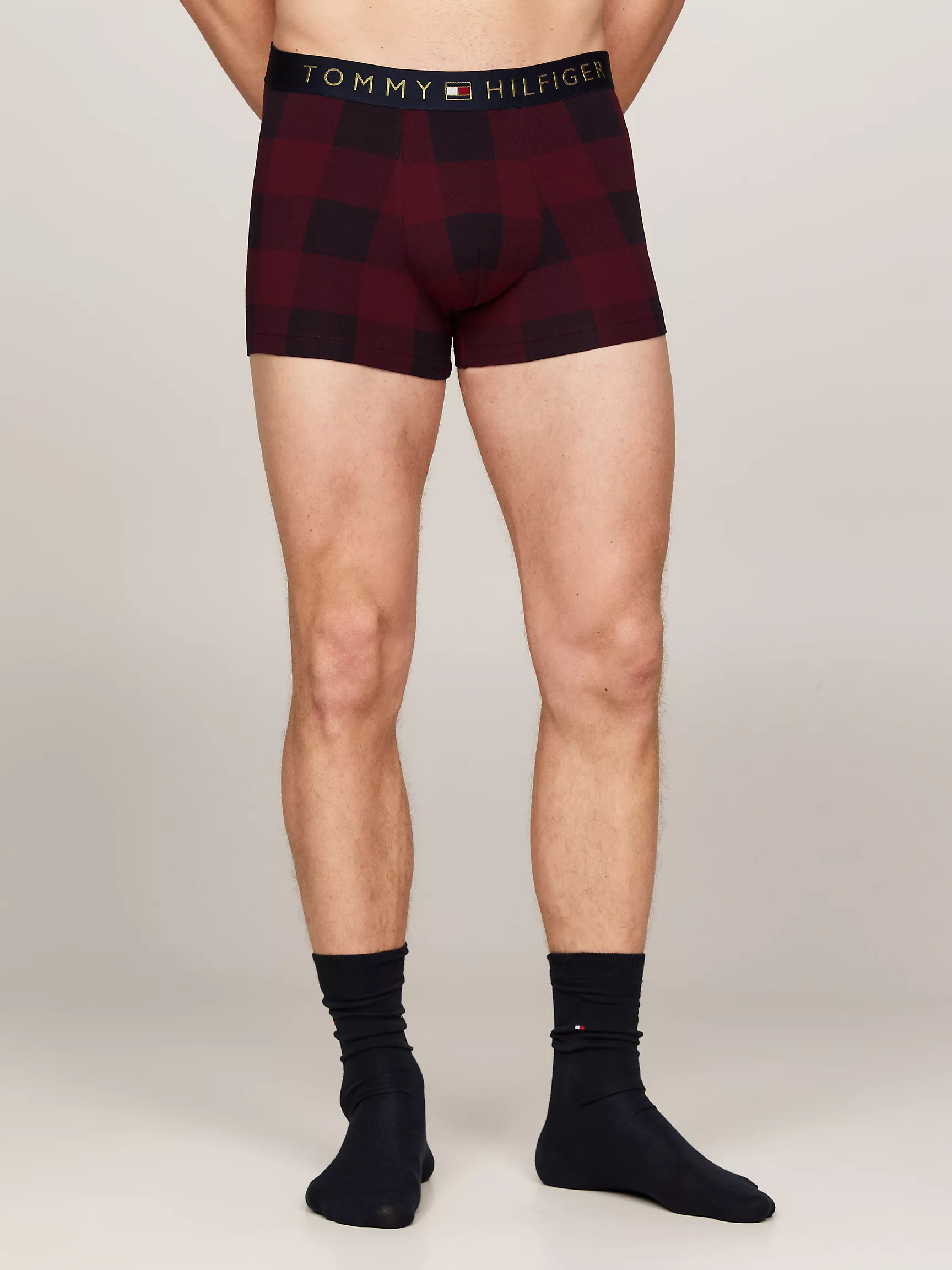 Мужское нижнее белье Tommy Hilfiger, Комплект из клетчатых трусов и носков с логотипом Tommy (2 предмета)