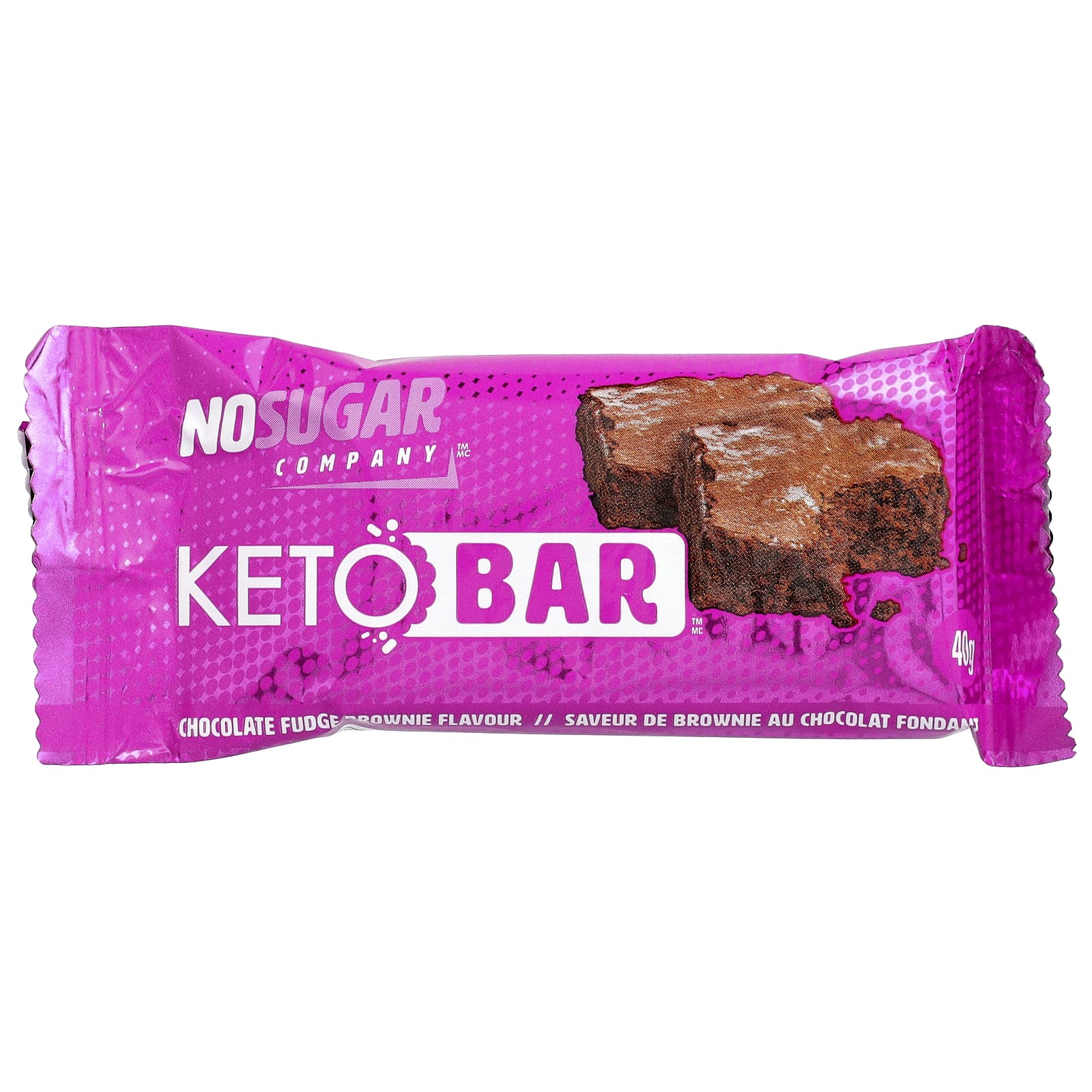 No Sugar Company, Keto Bar™, брауни с шоколадной помадкой, 12 батончиков по 40 г