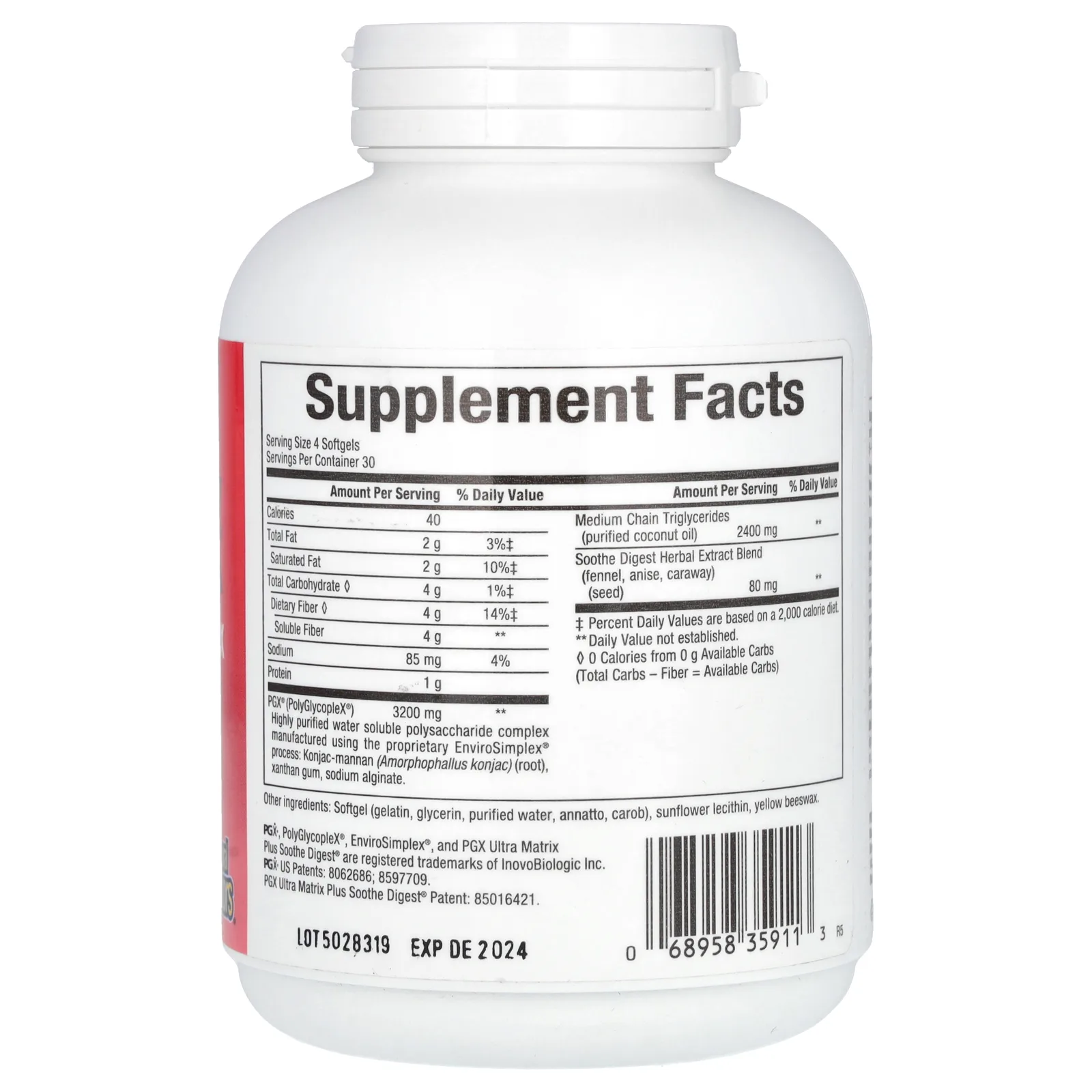 Natural Factors, SlimStyles, Ультраматрица PGX плюс, успокаивает пищеварение, 820 мг, 120 мягких таблеток