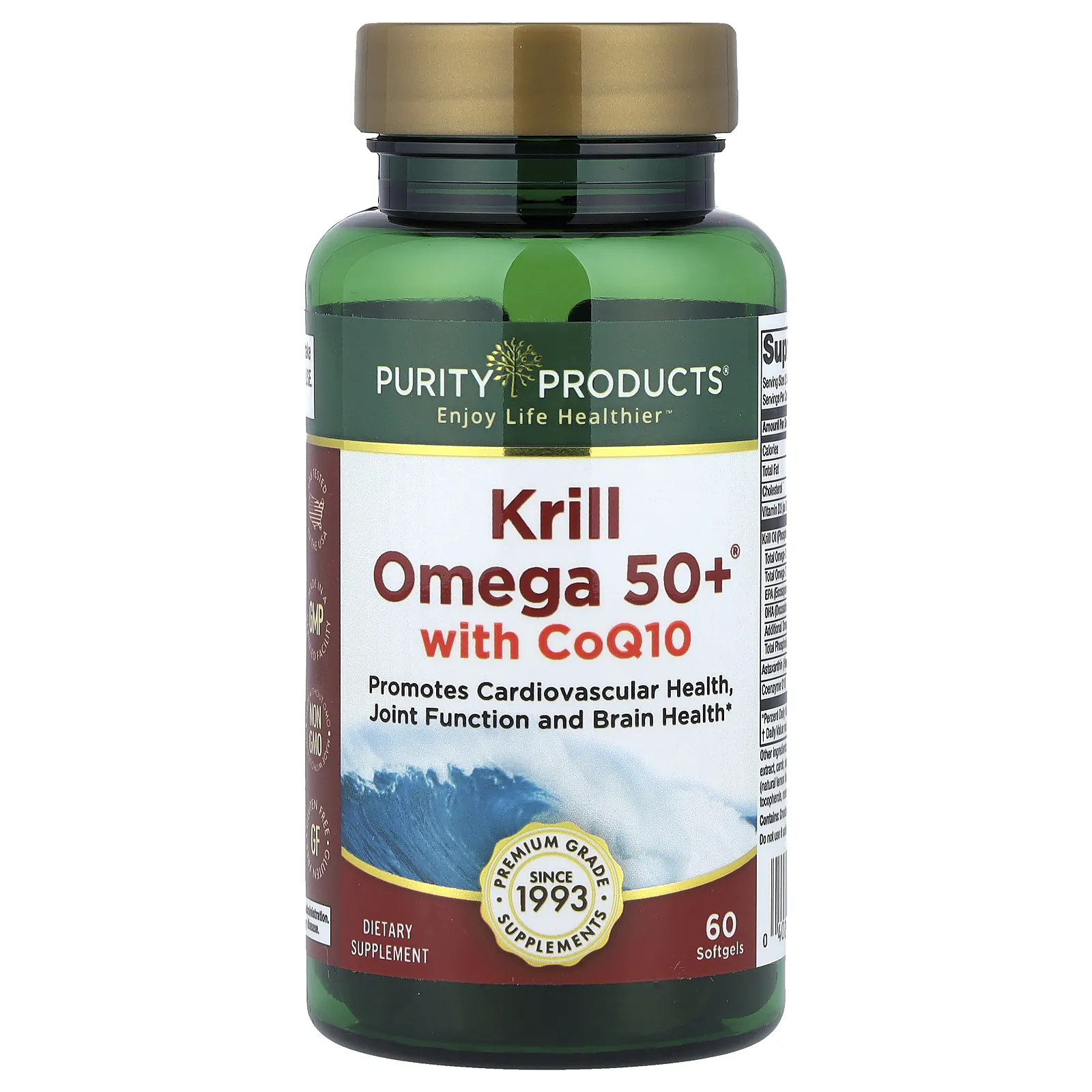 Purity Products, Krill Omega 50+ ® с коэнзимом Q10, 60 мягких таблеток