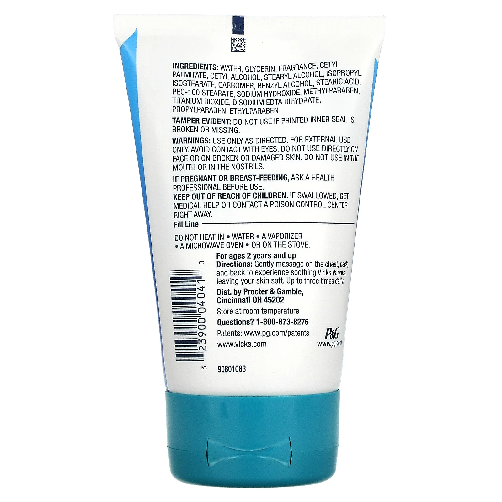 Vicks, VapoCream, успокаивающий пар, 85 г (3 унции)