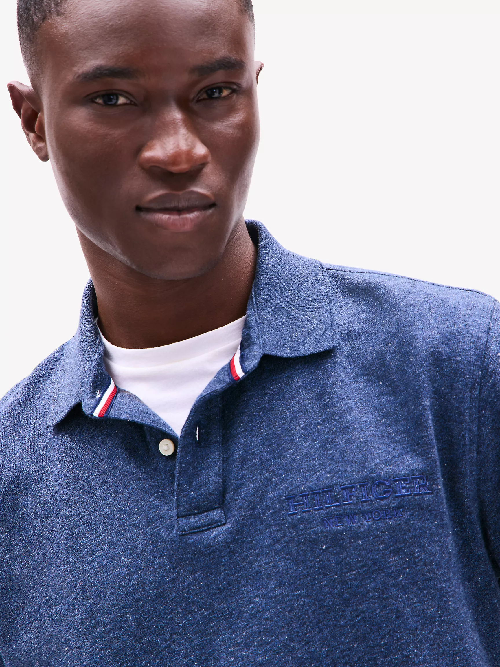 Мужское поло Tommy Hilfiger, Стандартное поло с логотипом Monotype из меланжевой ткани