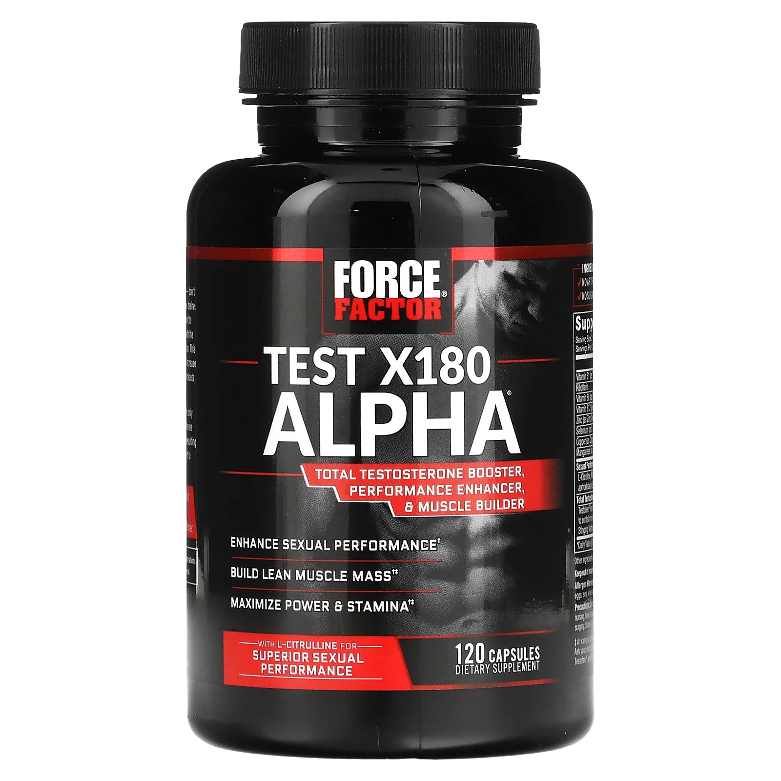 Force Factor, Test X180 Alpha, усилитель тестостерона, 120 капсул