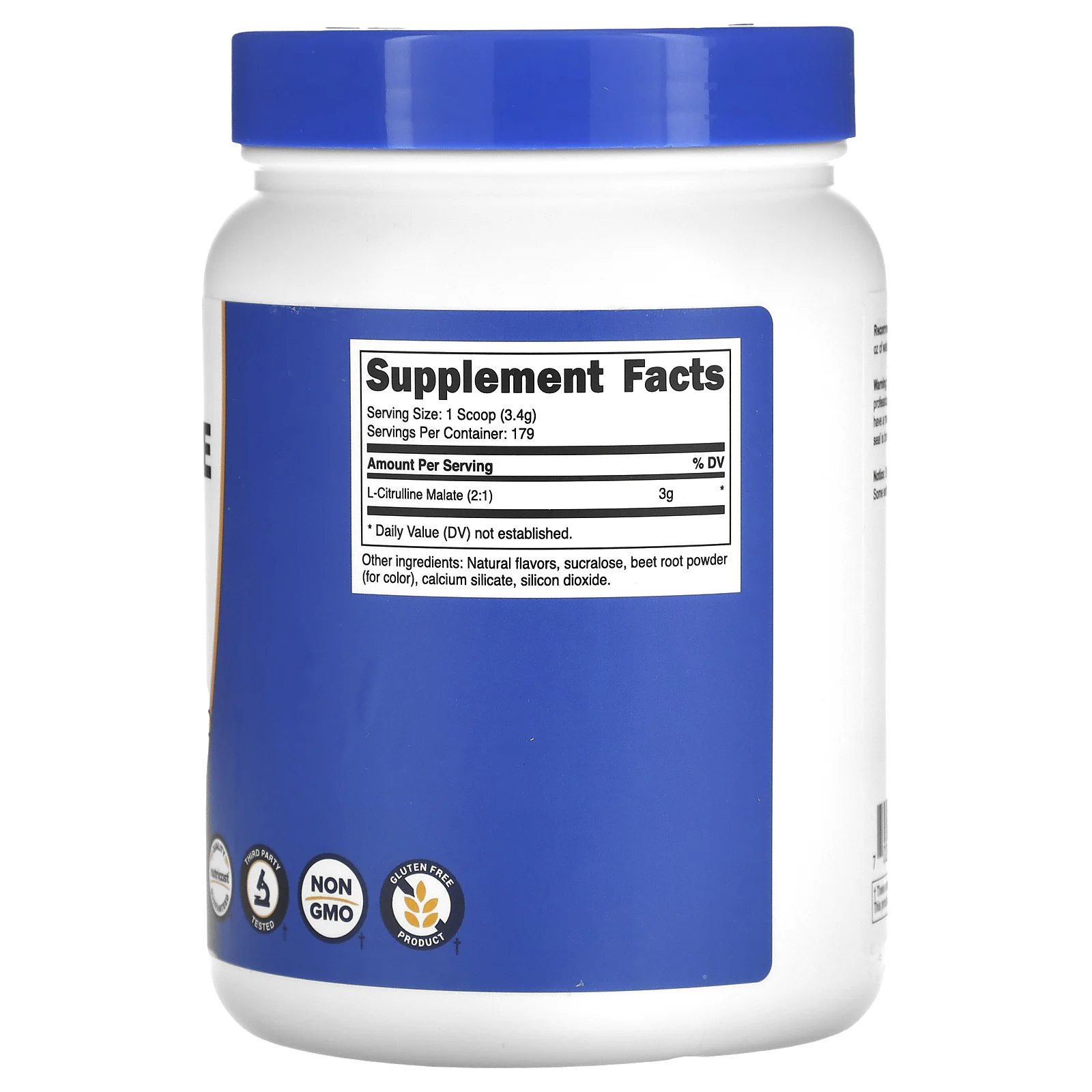 Nutricost, L-цитруллин малат 2:1, клубника и киви, 600 г (21,2 унции)