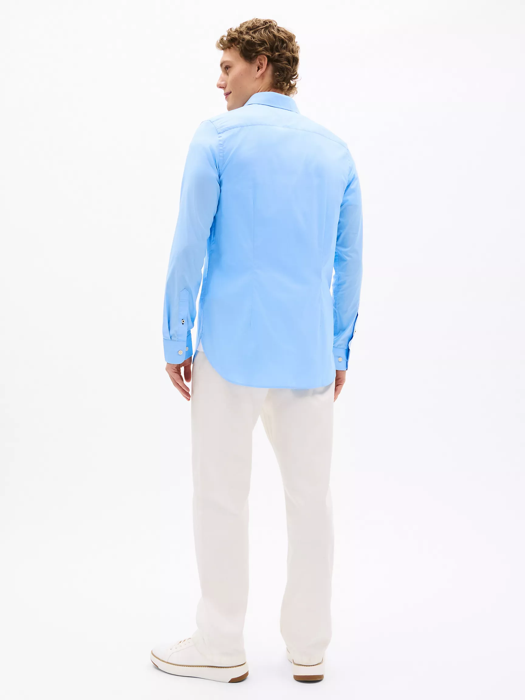 Мужская классическая рубашка Tommy Hilfiger, Приталенная рубашка THFlex из поплина