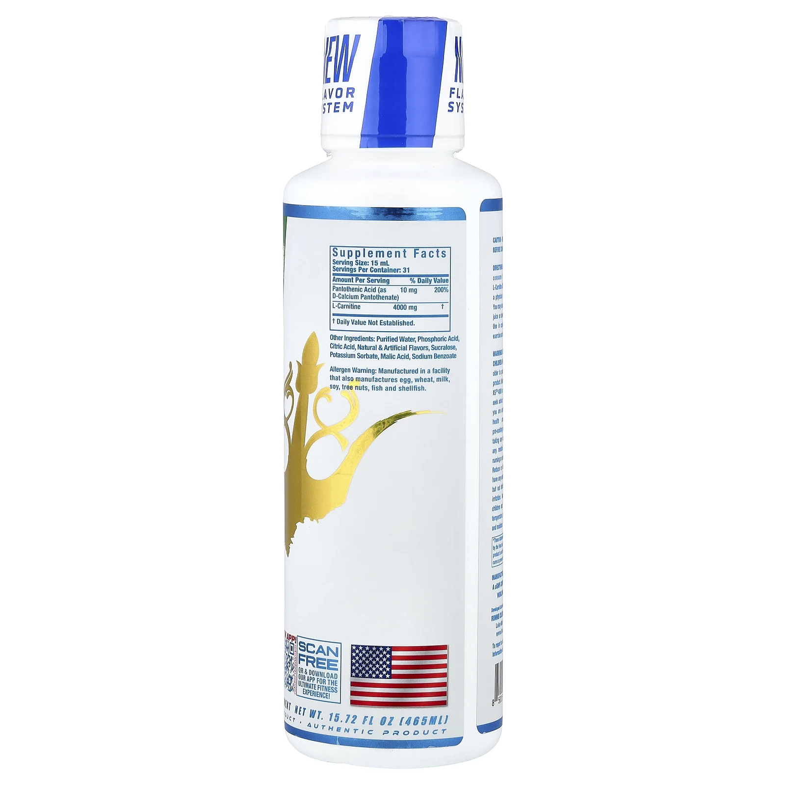 Ronnie Coleman, L-карнитин RS™ 4000, с яблочным вкусом, 465 мл (15,72 жидк. унции)