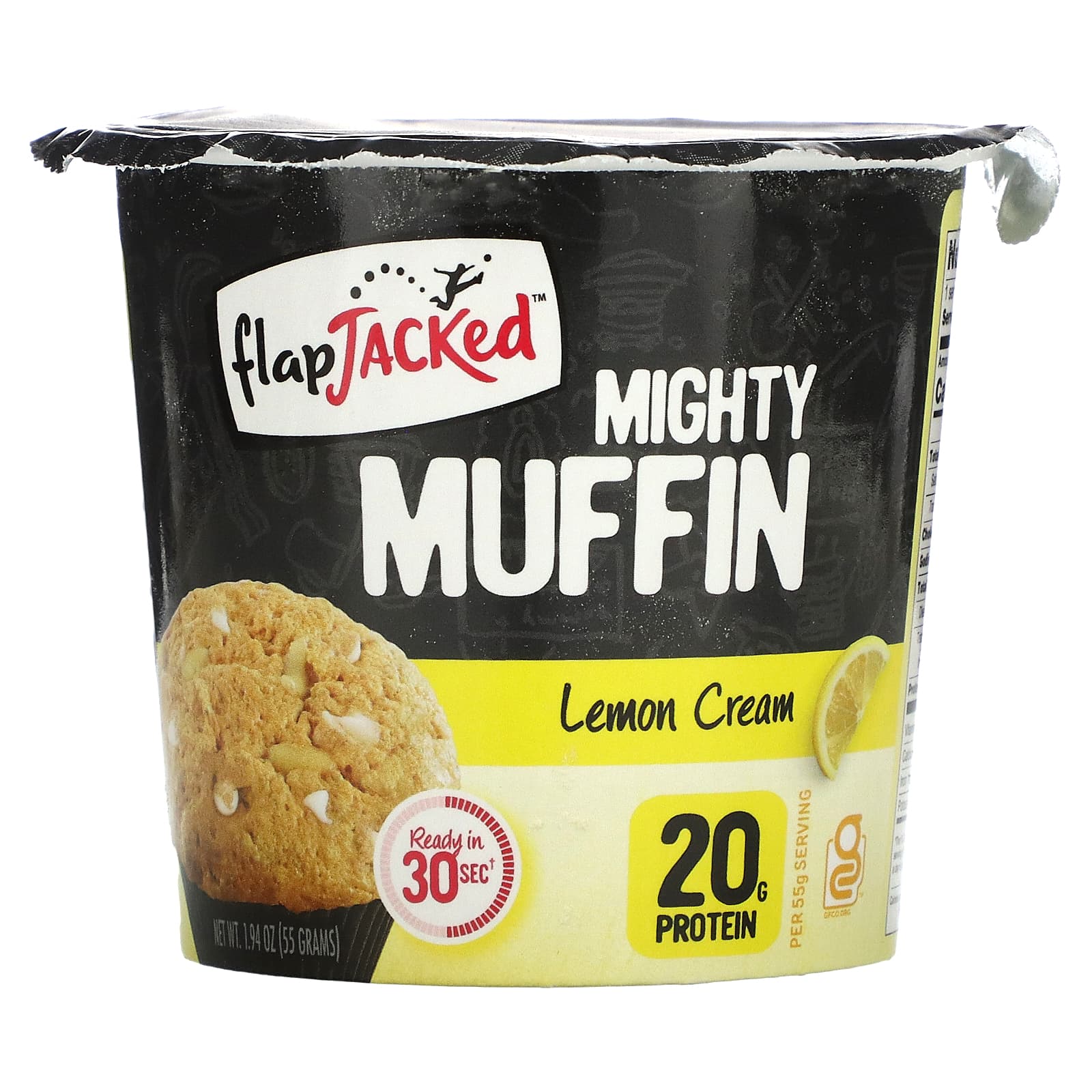 FlapJacked, Mighty Muffin, лимонный крем, 55 г (1,94 унции)