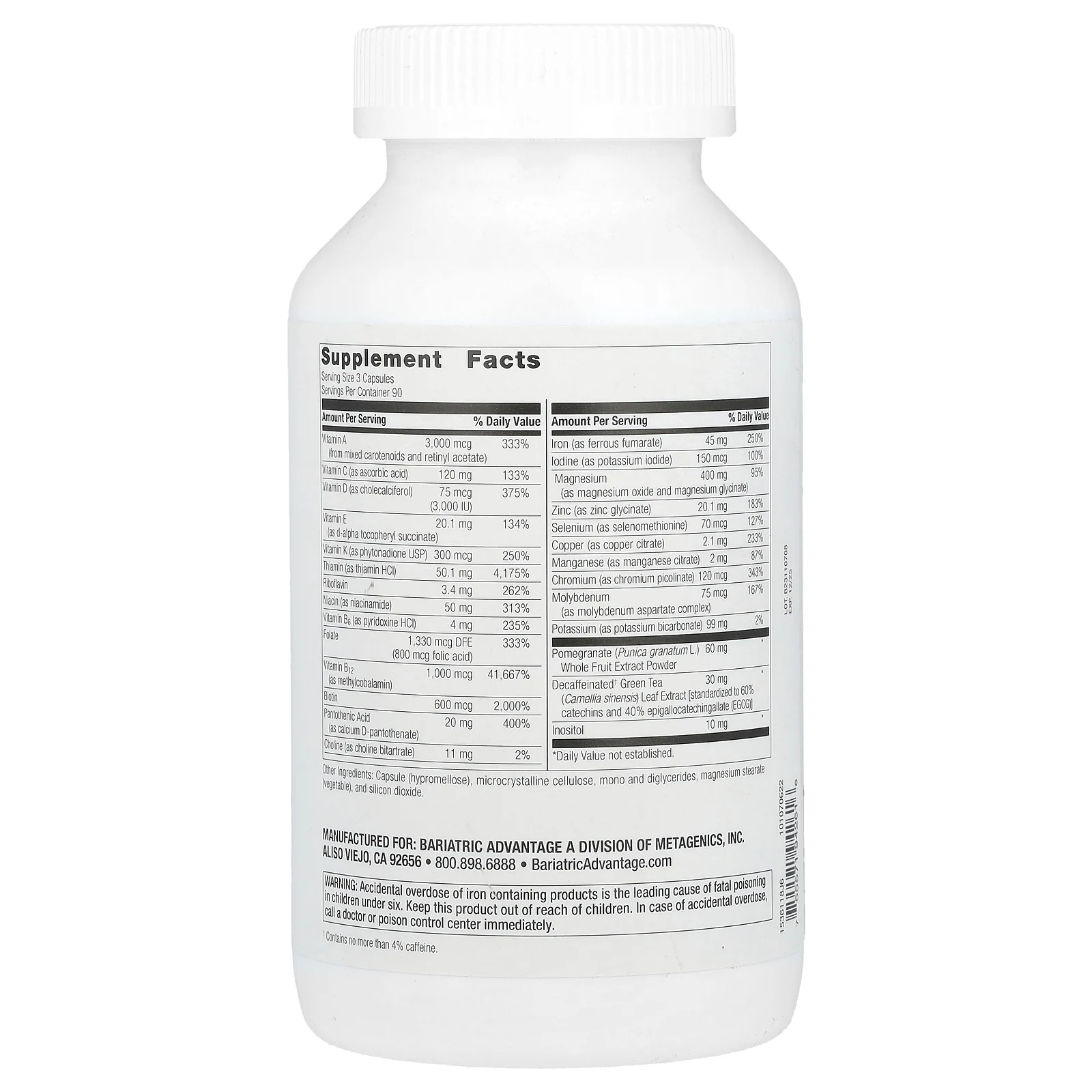 Bariatric Advantage, Ultra Multi с железом, 270 капсул